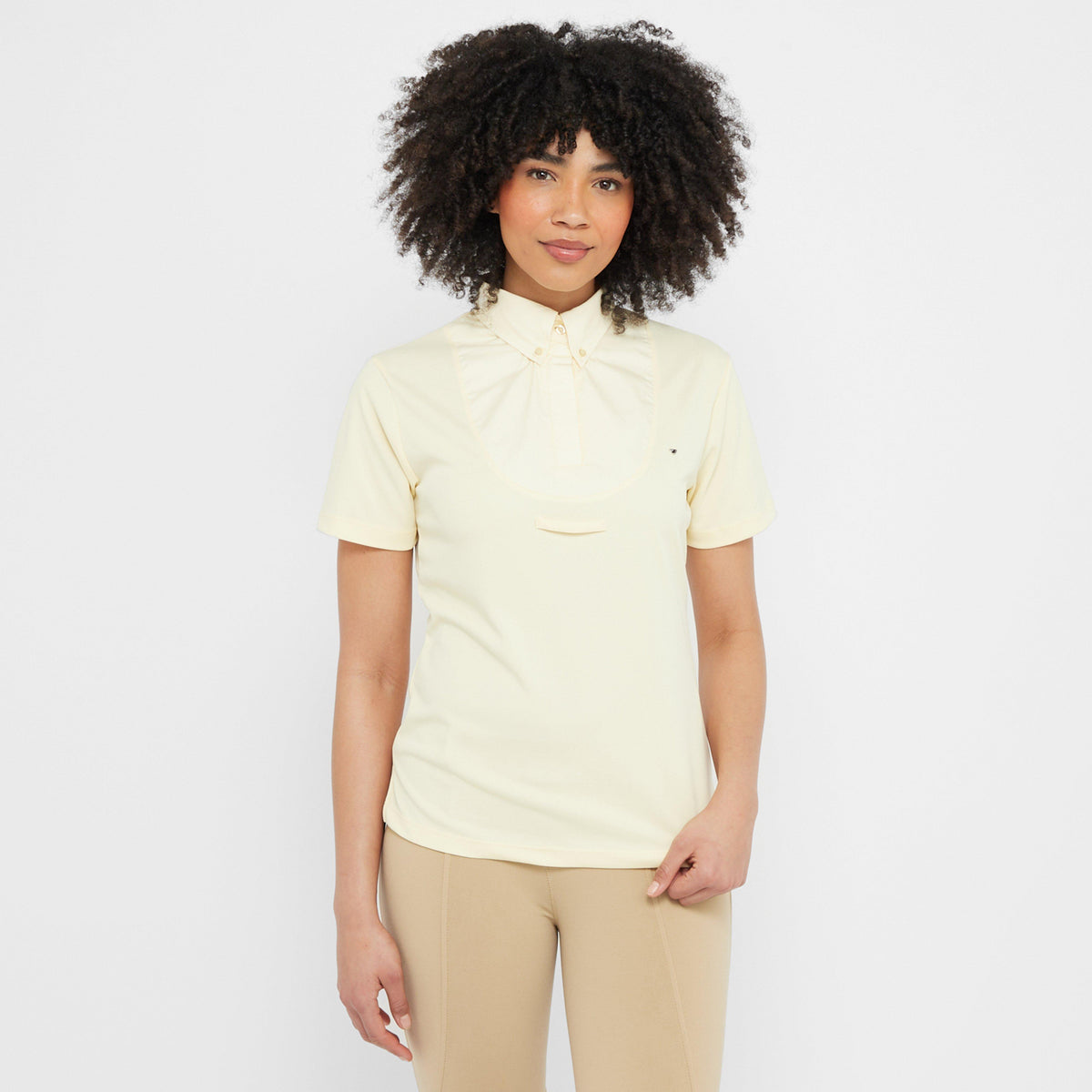 Womens Short Sleeve Tie Shirt Yellow