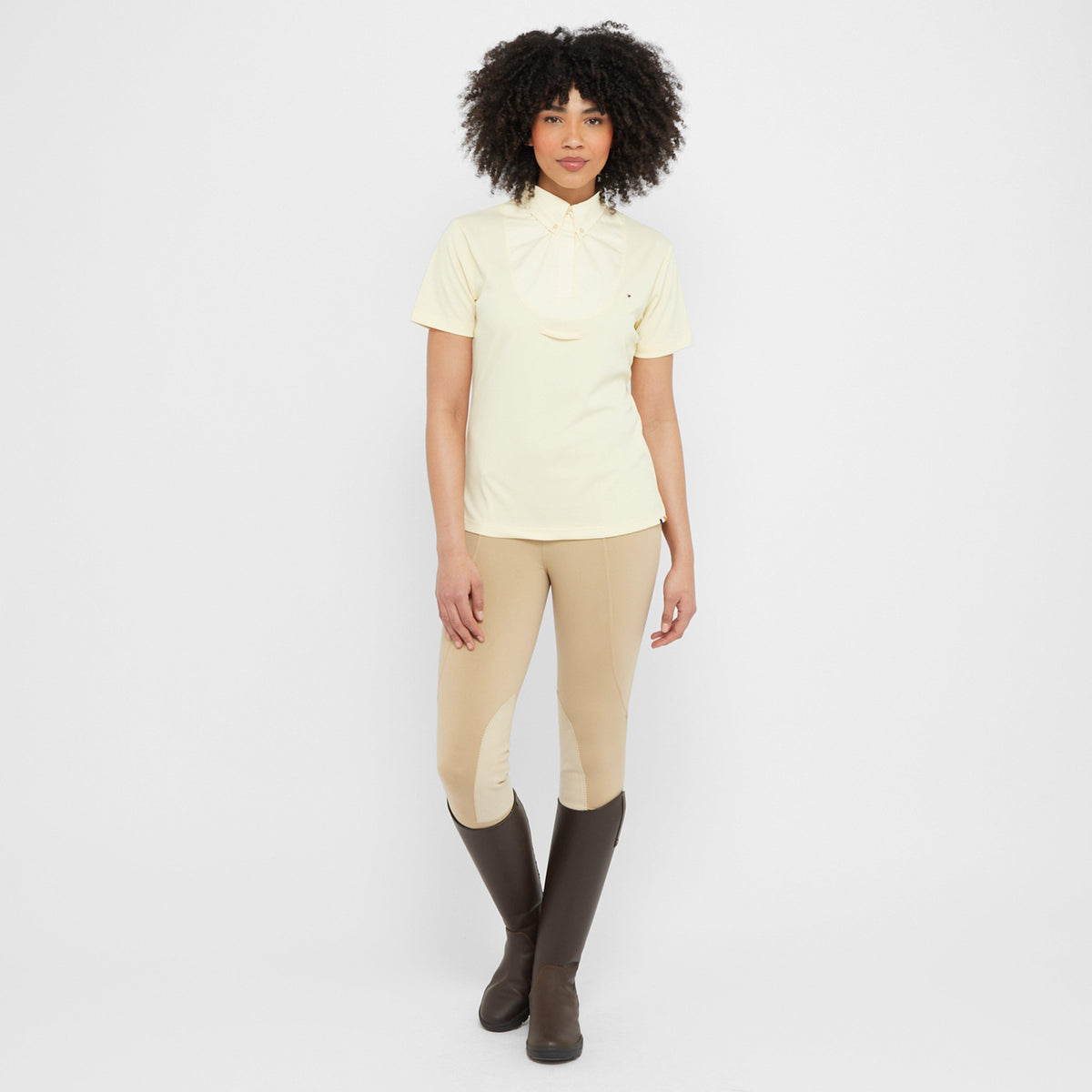 Womens Short Sleeve Tie Shirt Yellow