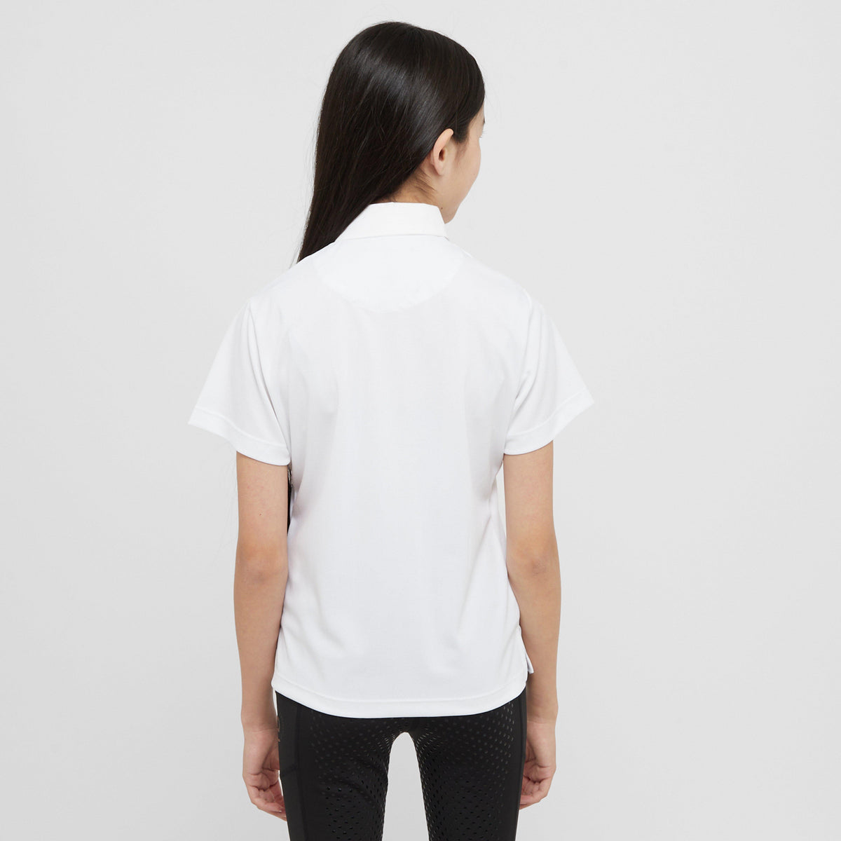 Young Rider Short Sleeve Tie Shirt White