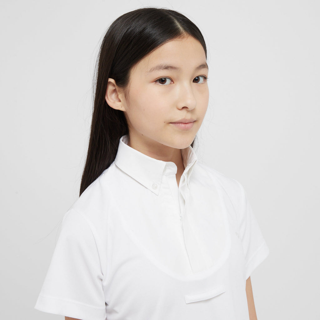 Young Rider Short Sleeve Tie Shirt White