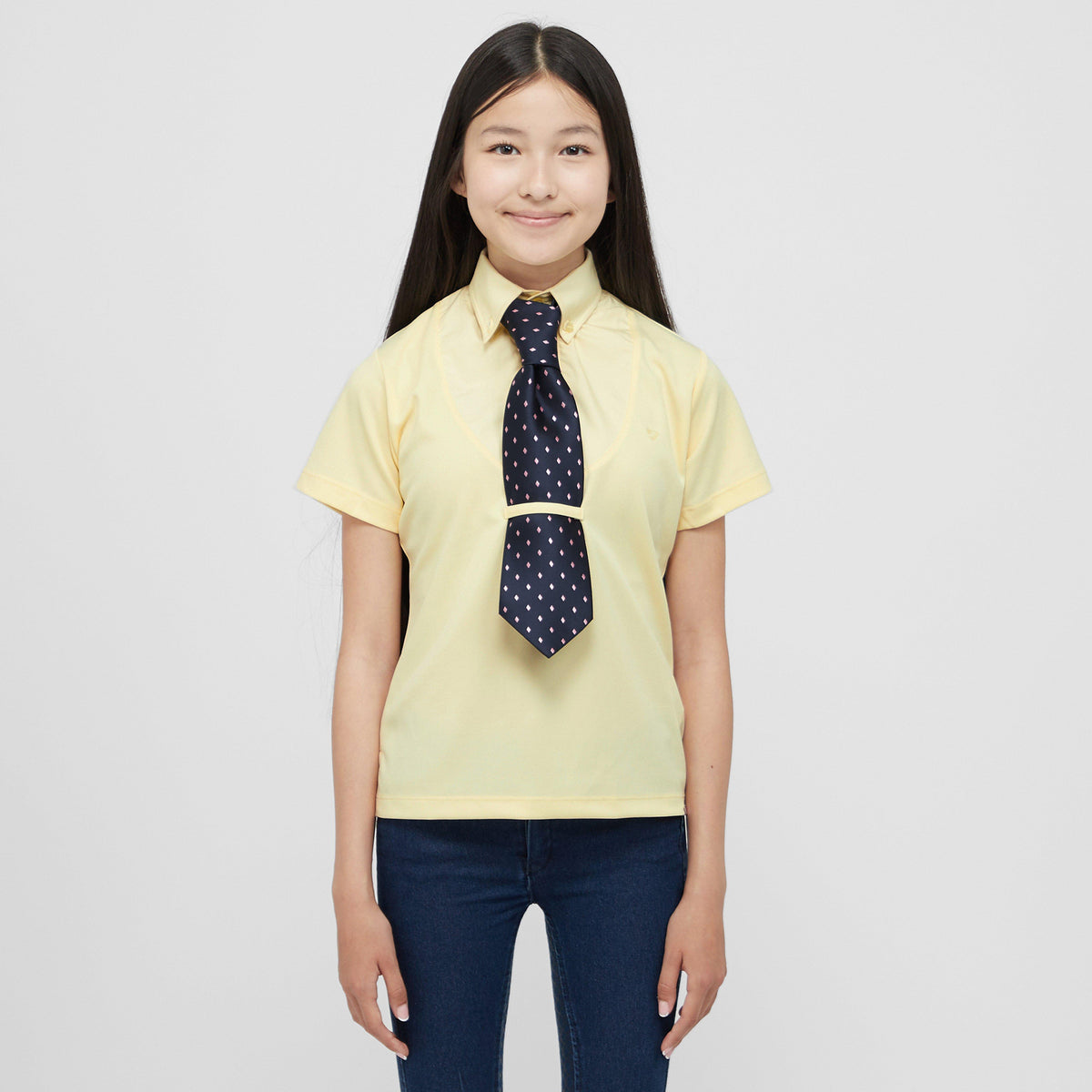 Young Rider Short Sleeve Tie Shirt Yellow