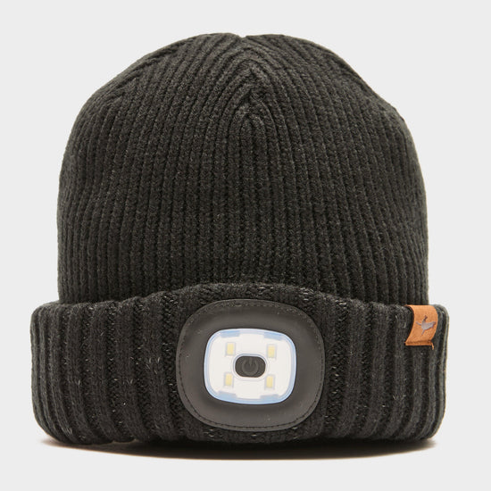 Waterproof Cold Weather LED Roll Cuff Beanie Hat Black