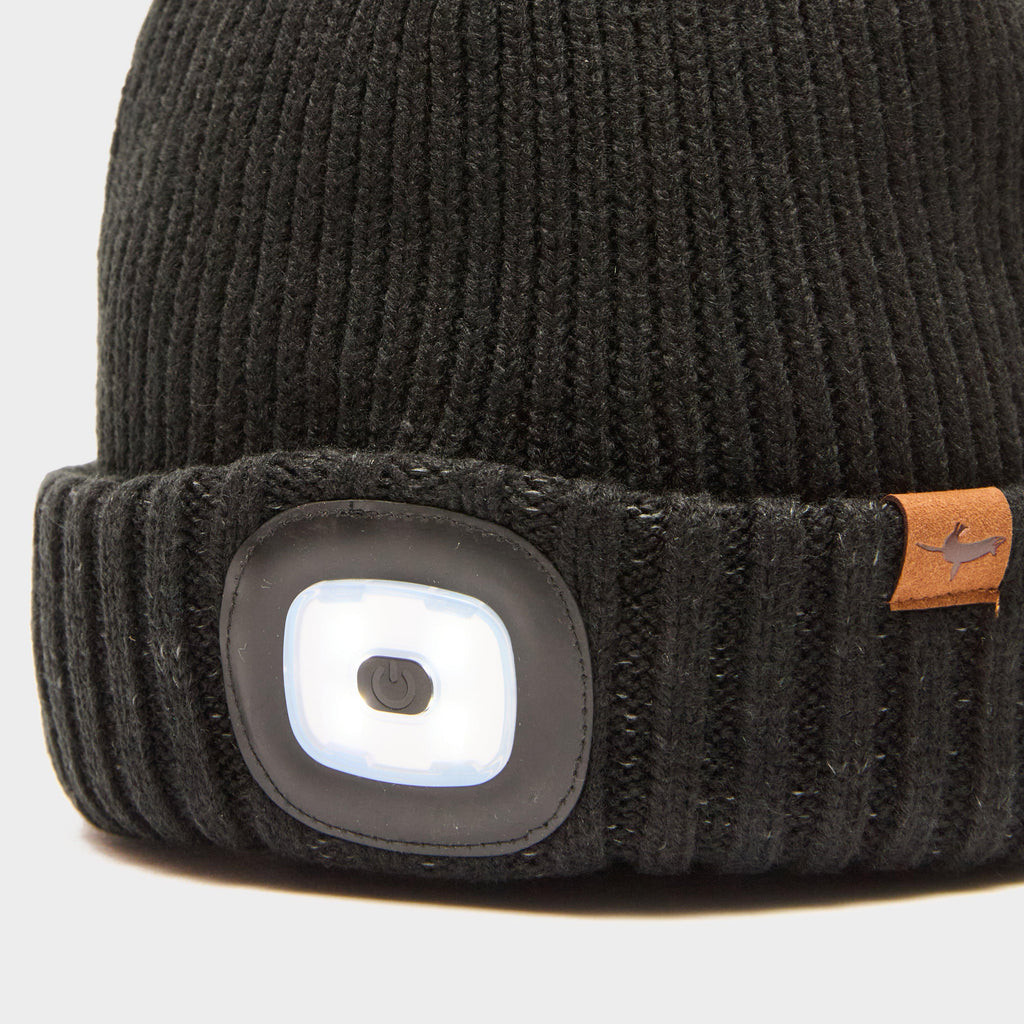 Waterproof Cold Weather LED Roll Cuff Beanie Hat Black