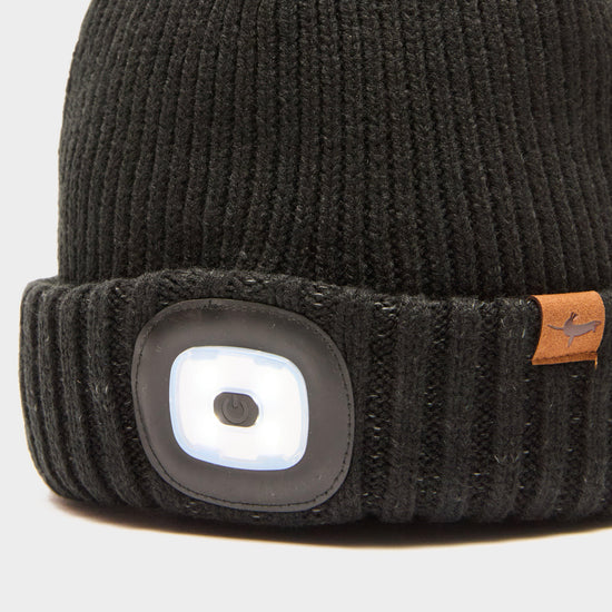 Waterproof Cold Weather LED Roll Cuff Beanie Hat Black
