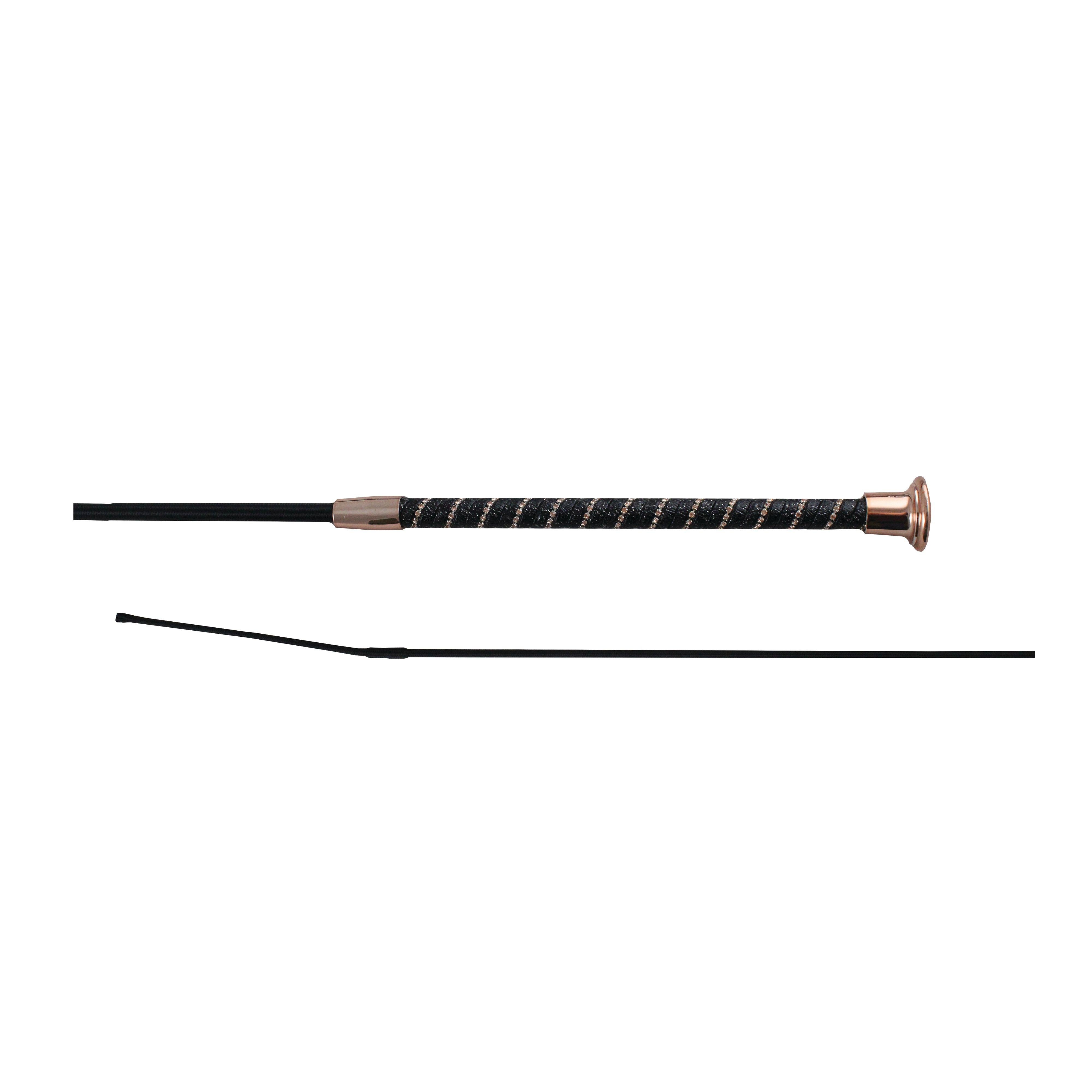 Twisted Dressage Whip Black/Rose Gold