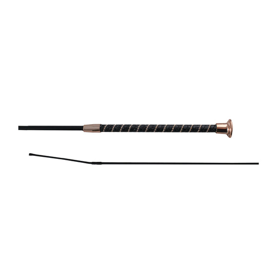 Twisted Dressage Whip Black/Rose Gold