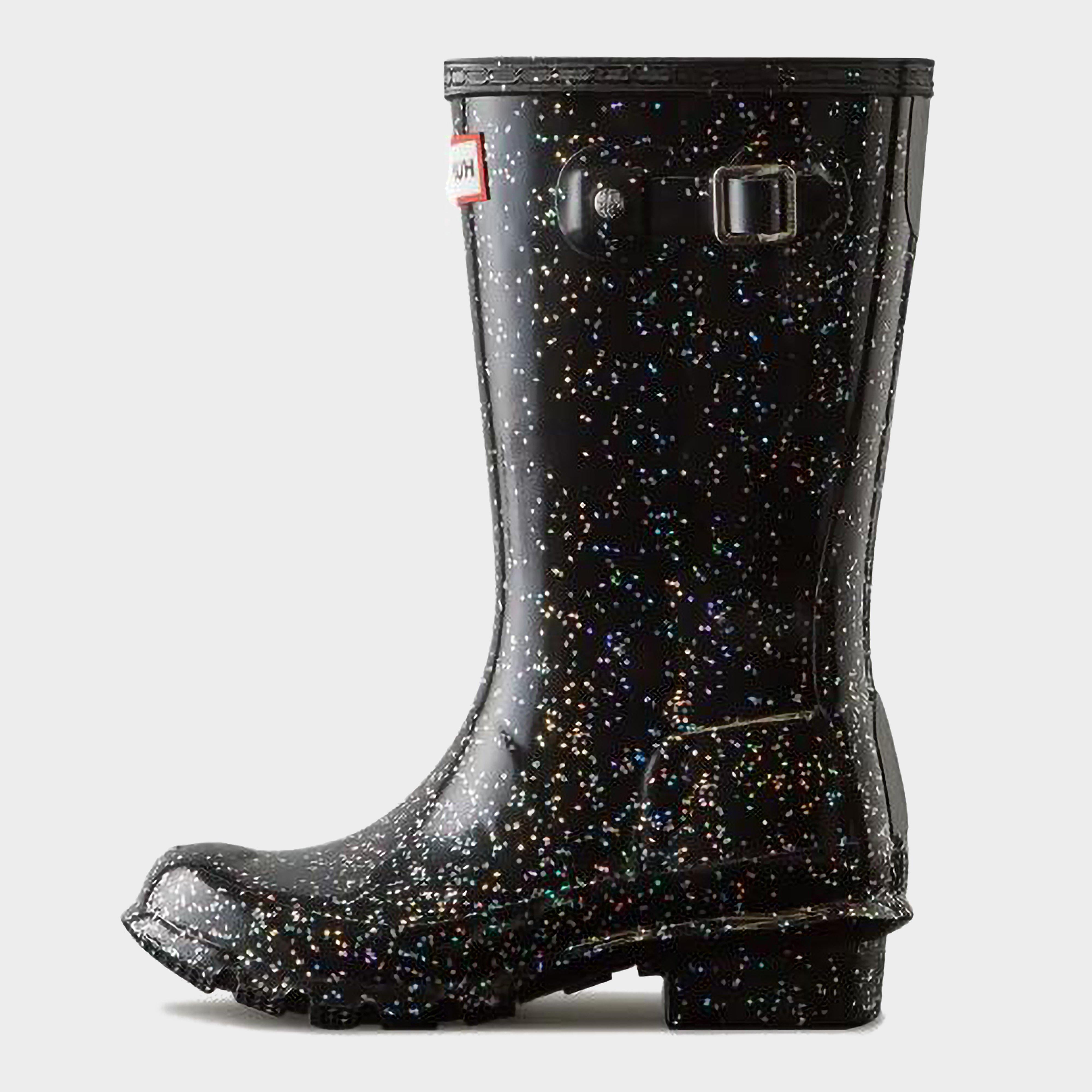 Kids Giant Glitter Wellington Boots Black
