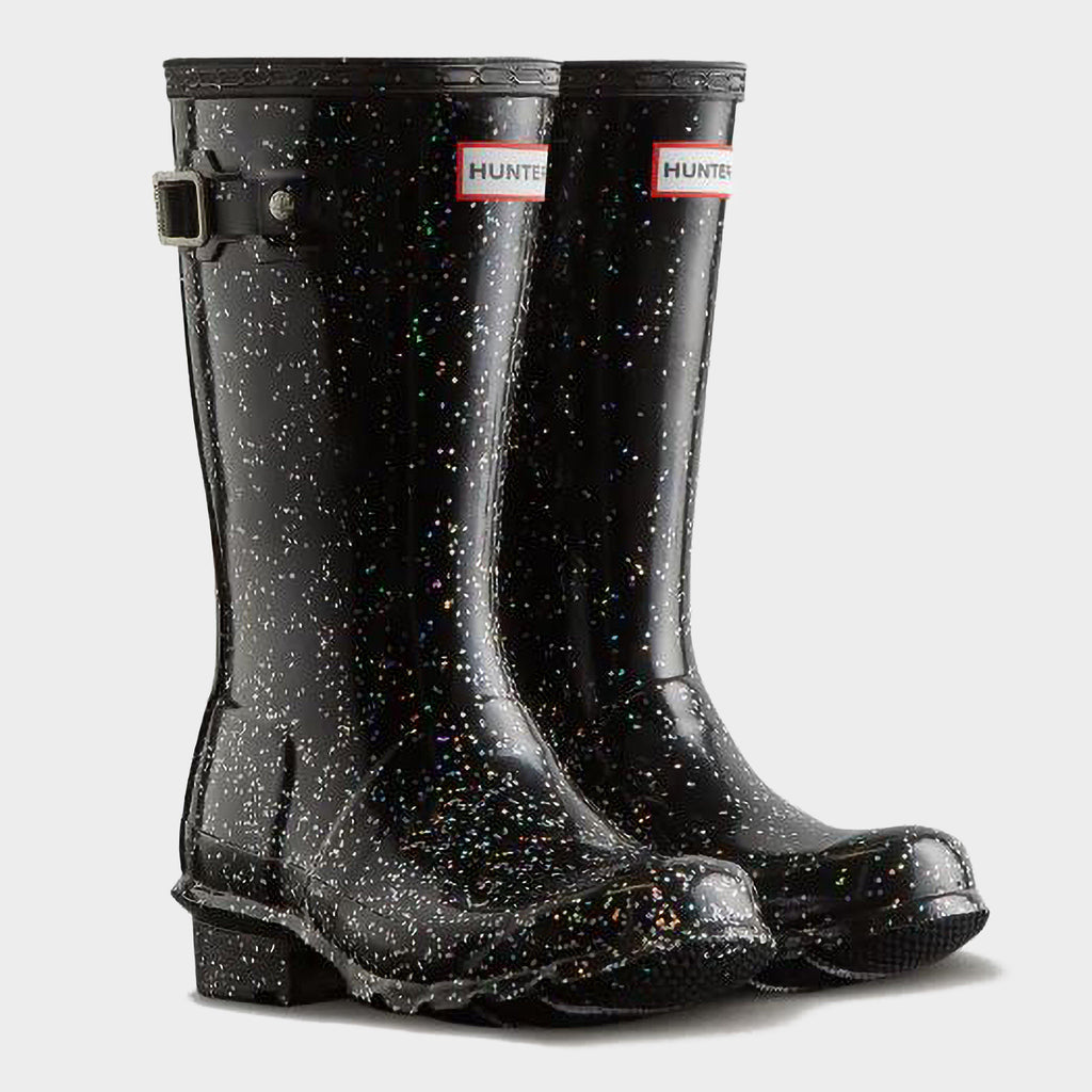 Kids Giant Glitter Wellington Boots Black