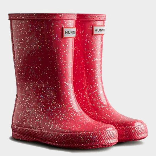 Kids Original First Giant Glitter Wellington Boots Red