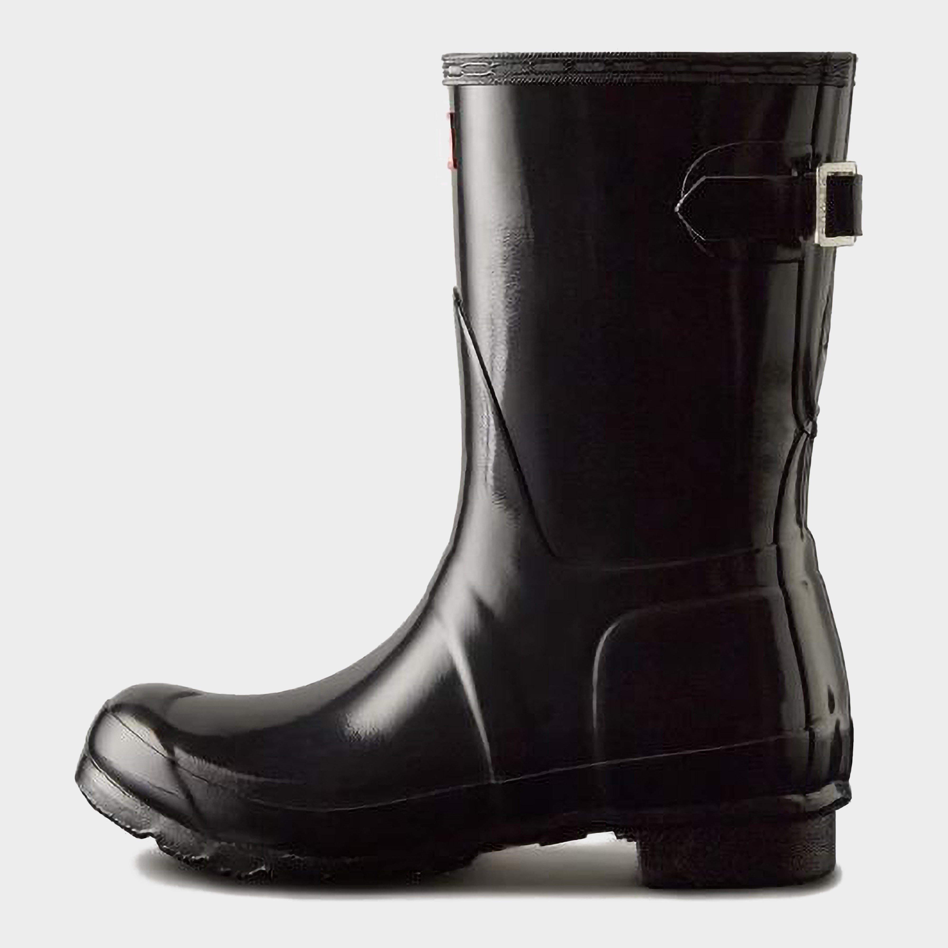 Womens Short Back Adjustable Wellington Boots Black