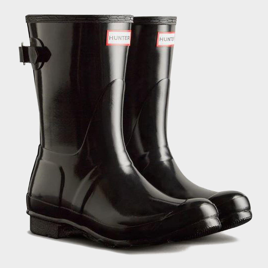 Womens Short Back Adjustable Wellington Boots Black