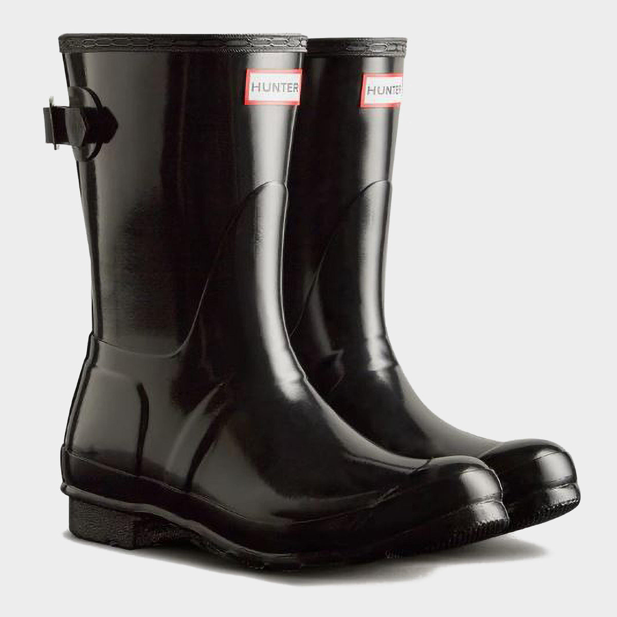 Womens Short Back Adjustable Wellington Boots Black