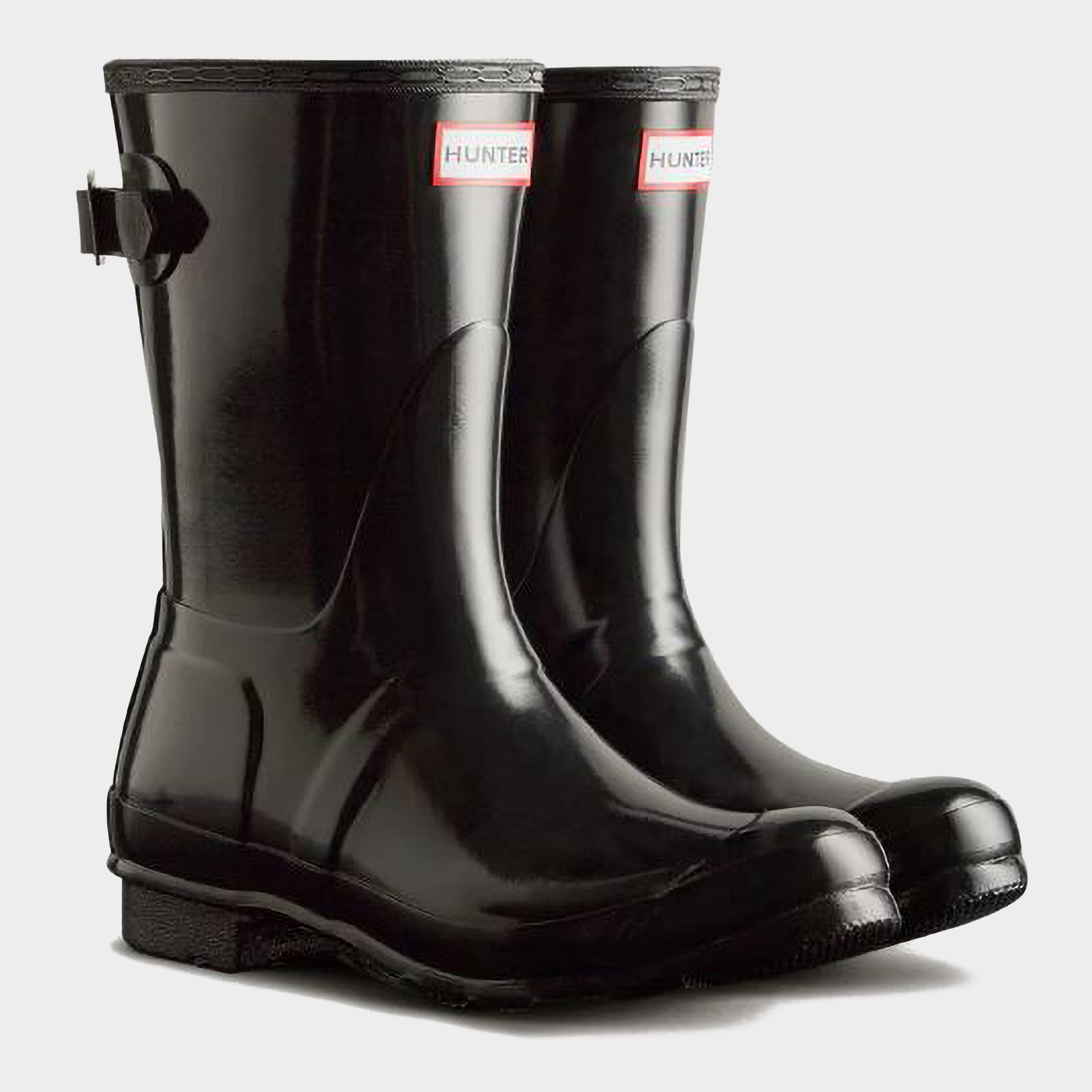 Womens Short Back Adjustable Wellington Boots Black