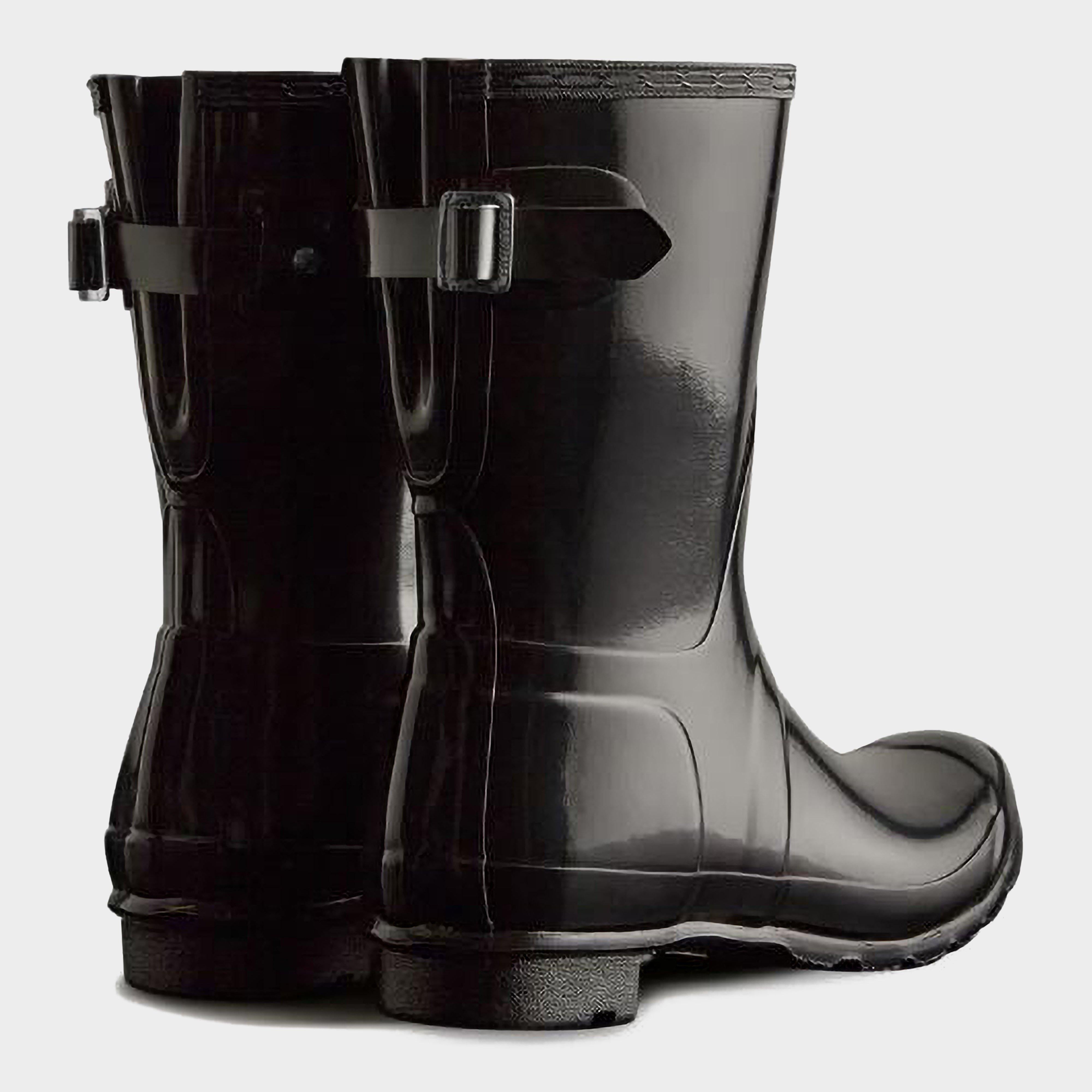 Womens Short Back Adjustable Wellington Boots Black