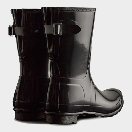 Womens Short Back Adjustable Wellington Boots Black