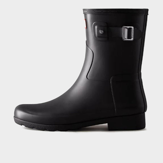 Womens Refined Slim Fit Short Black Wellington Boots Black