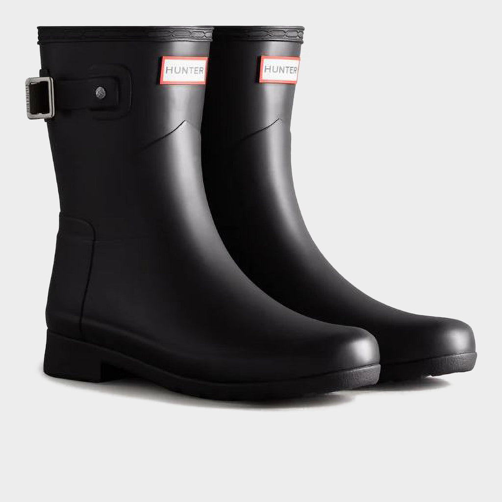 Womens Refined Slim Fit Short Black Wellington Boots Black