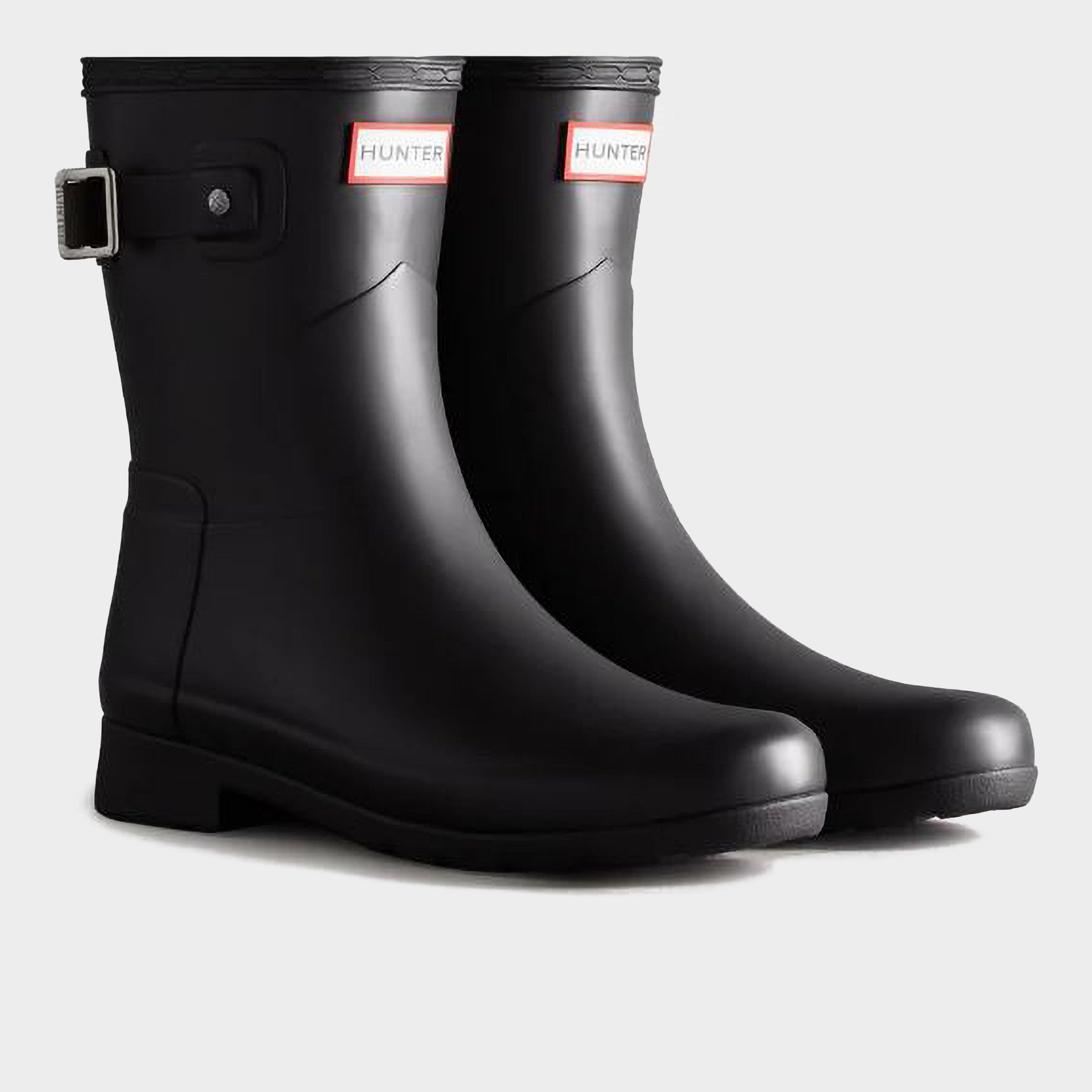 Womens Refined Slim Fit Short Black Wellington Boots Black