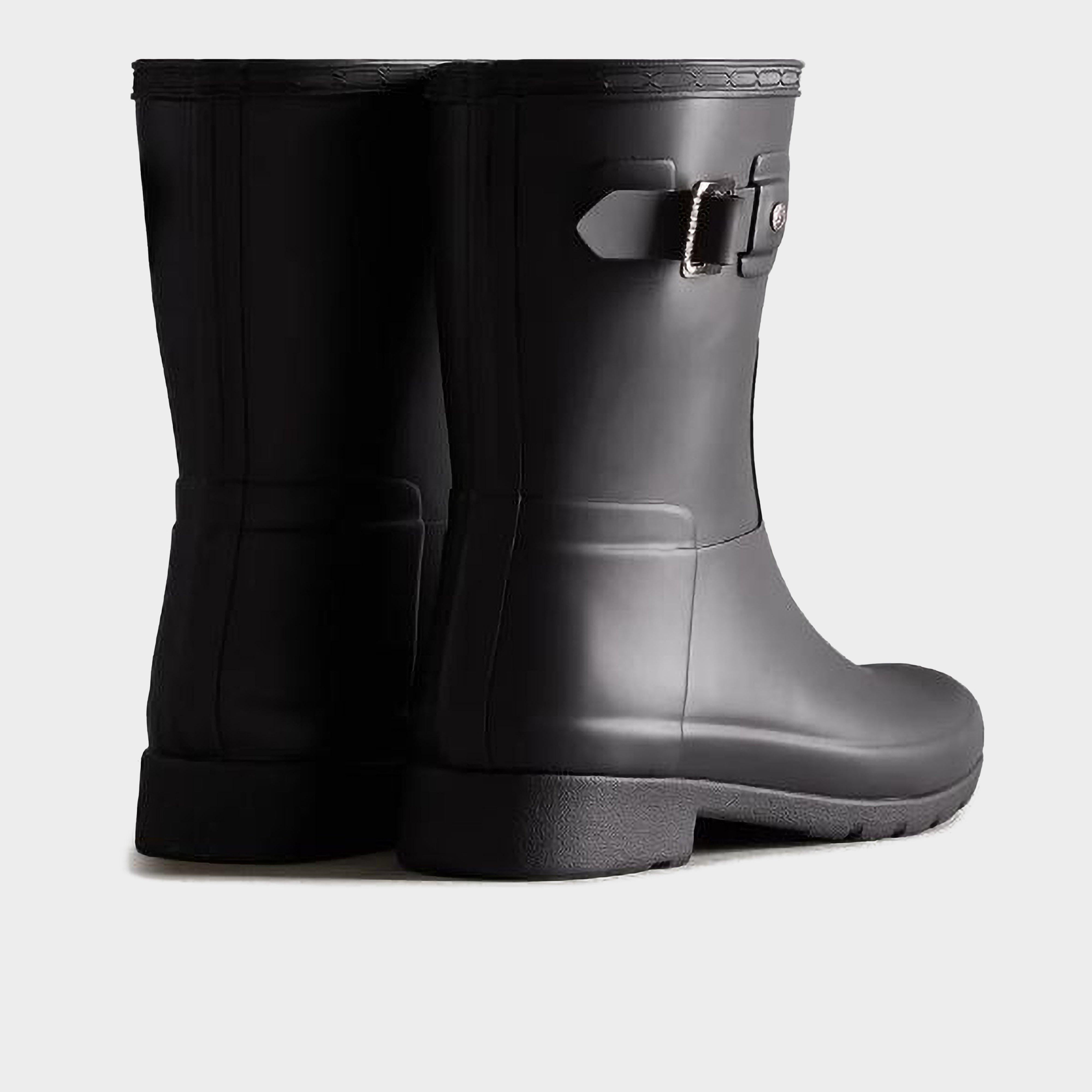 Womens Refined Slim Fit Short Black Wellington Boots Black