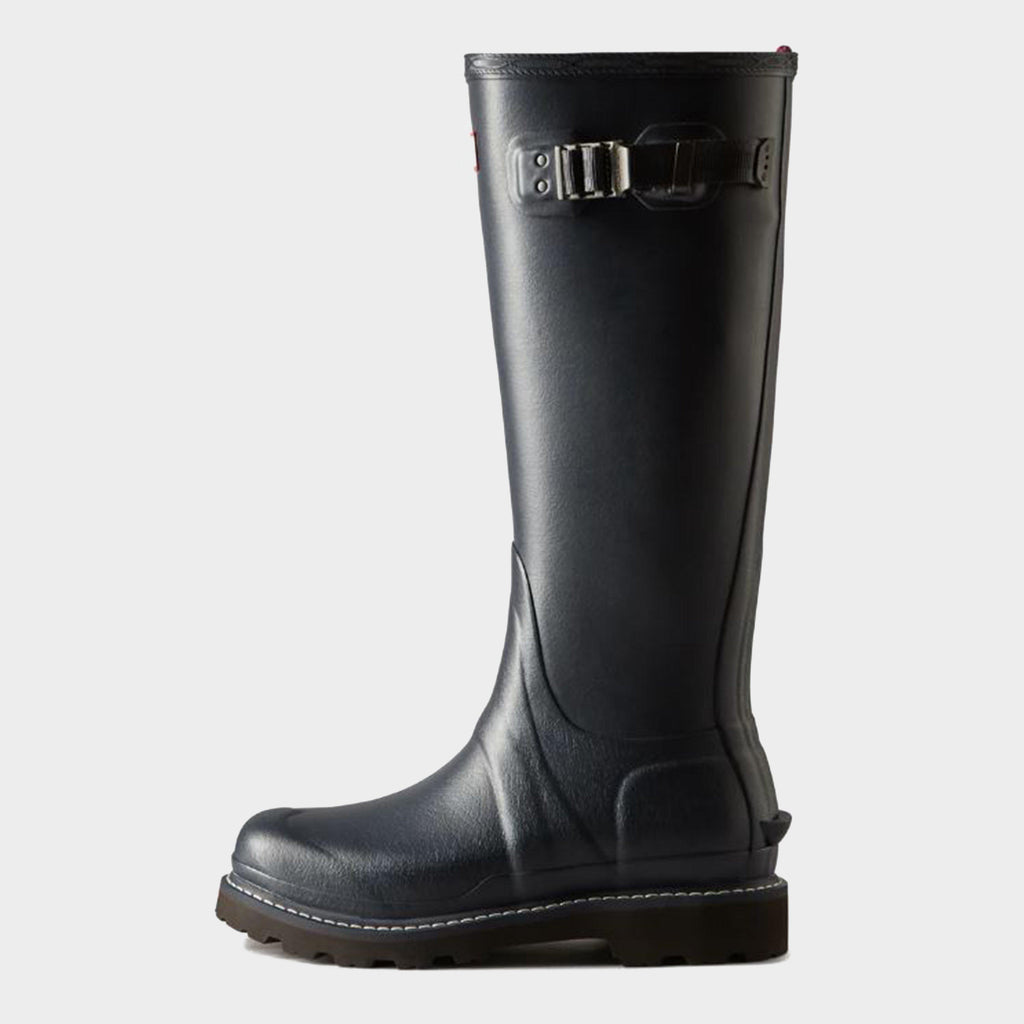 Womens Balmoral Commando Tall Wellington Boots Navy