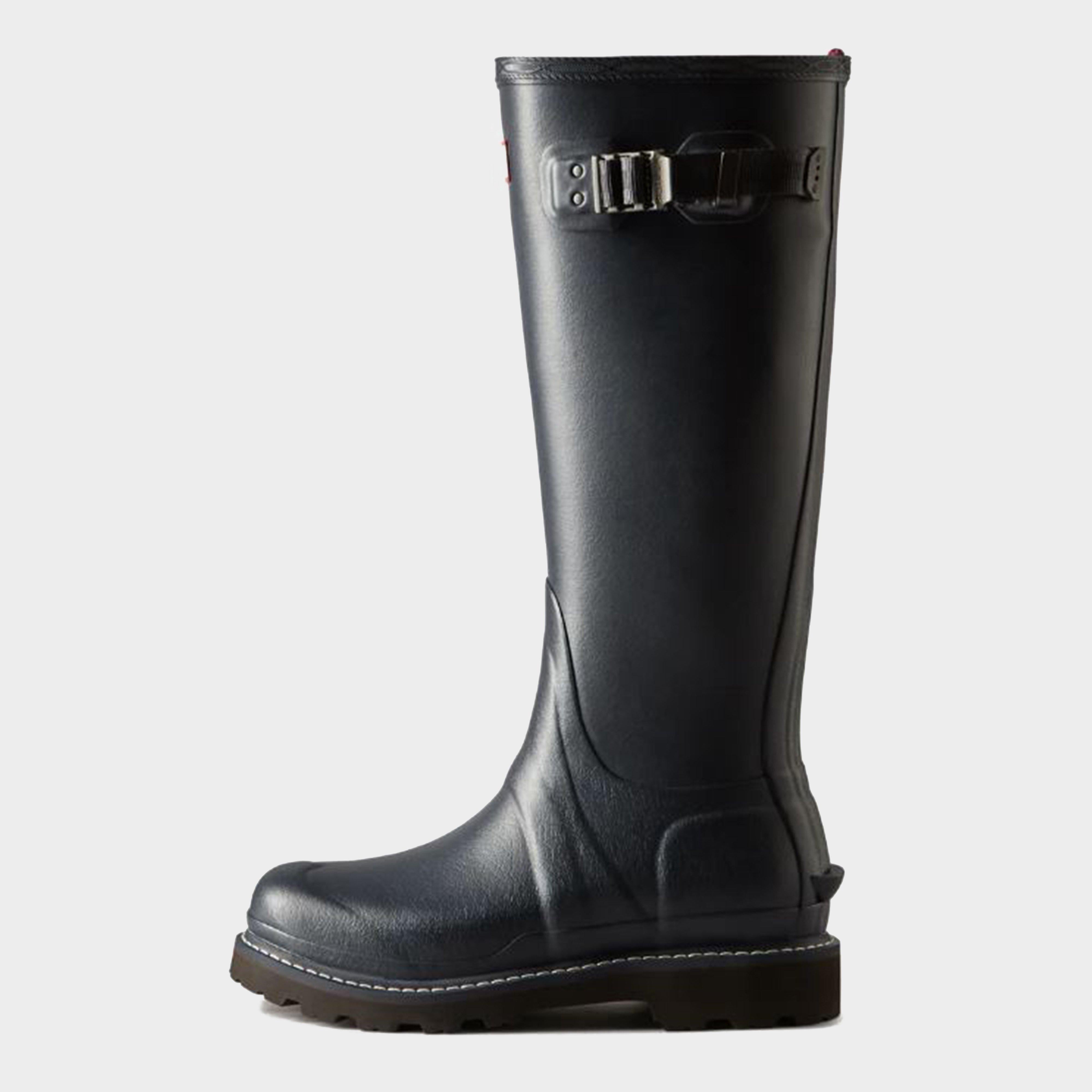 Womens Balmoral Commando Tall Wellington Boots Navy