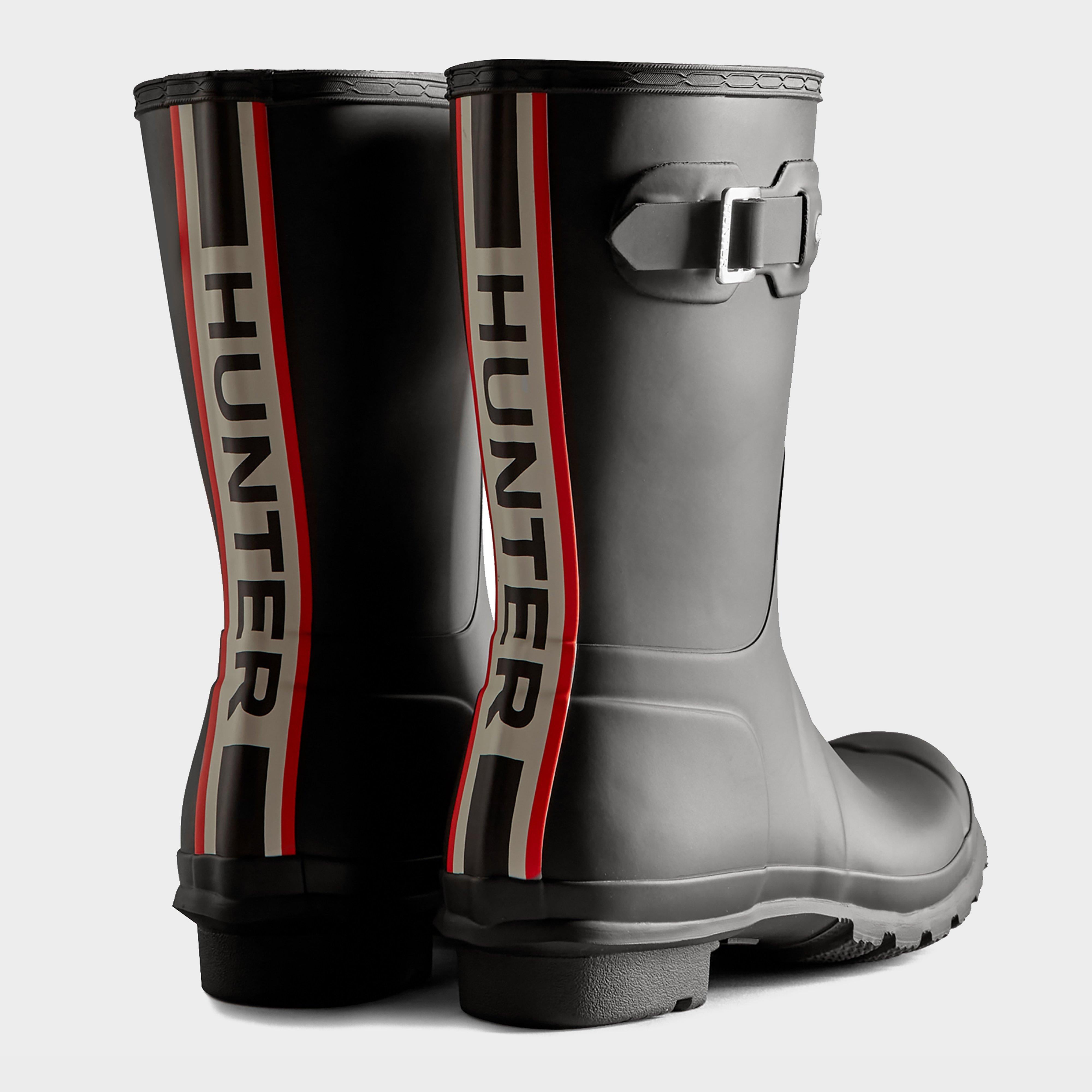 Womens Original Short Tri Colour Logo Backstrap Boots Black