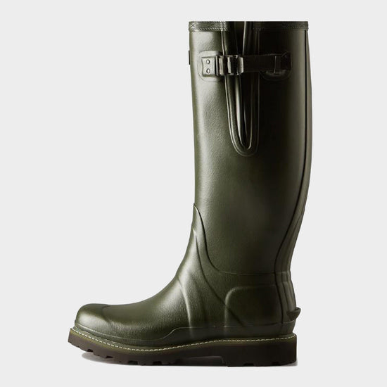 Mens Balmoral Neoprene Side Adjustable Wellington Boots Olive