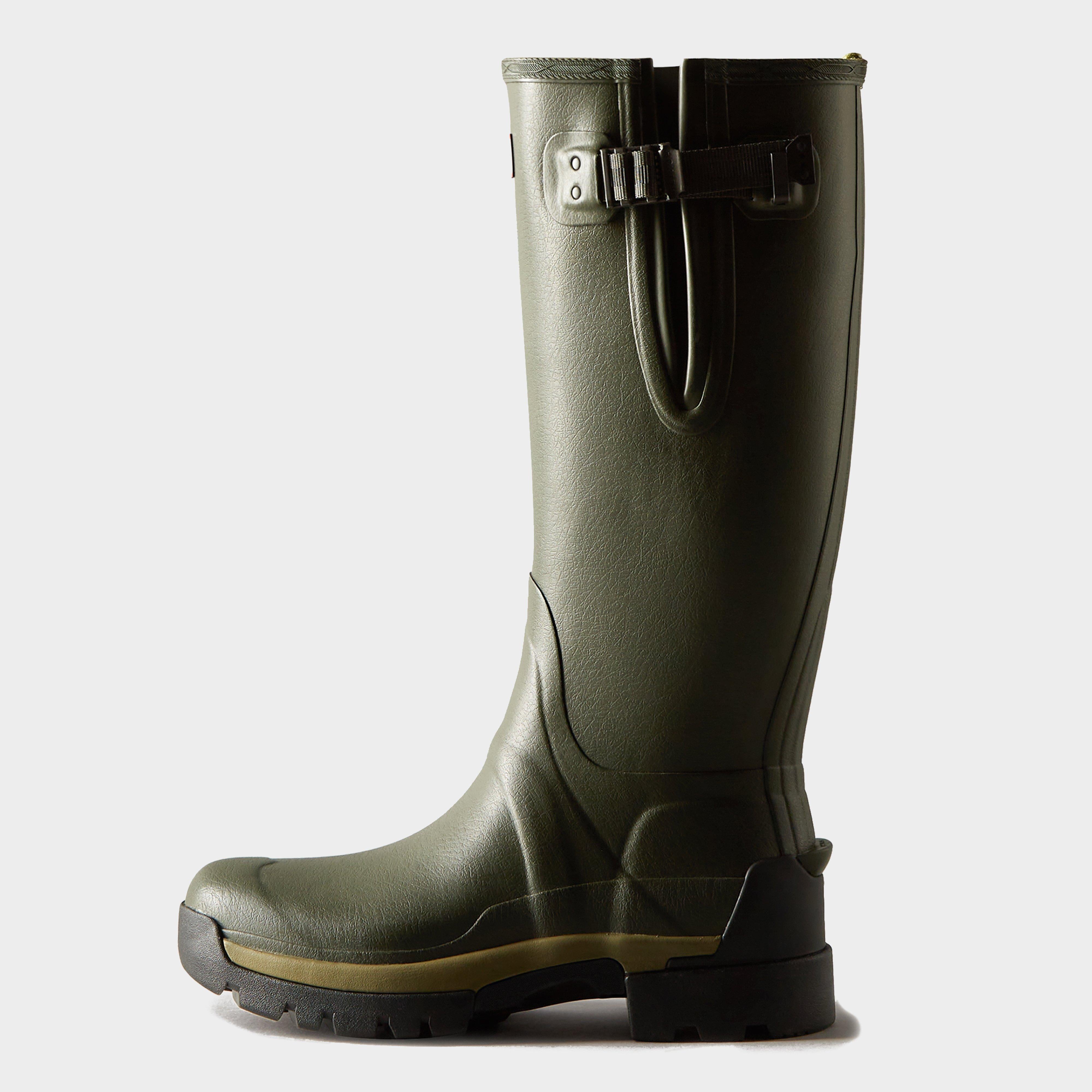 Mens Balmoral Neoprene Side Adjustable Wellington Boots Dark Olive