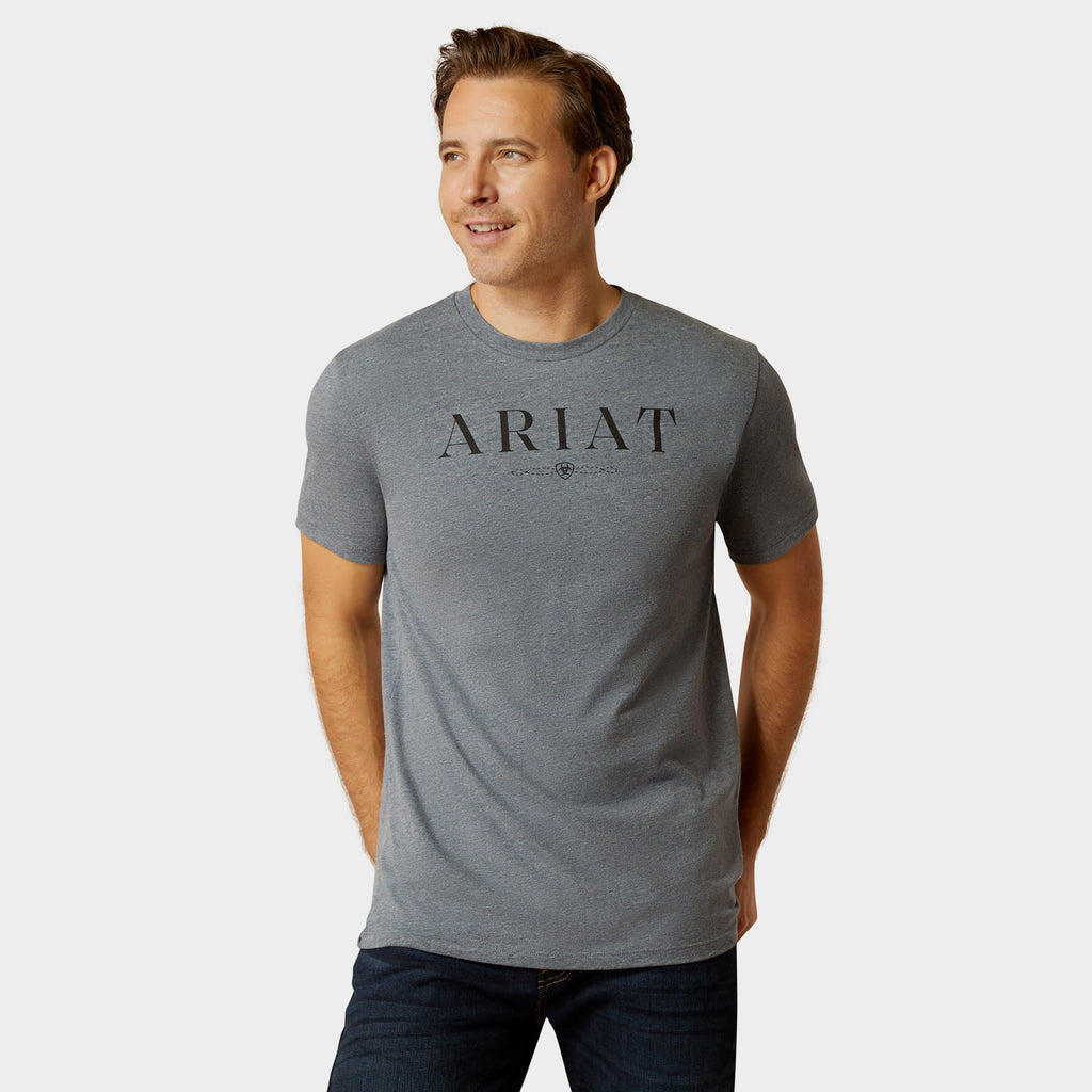 Mens B&W Logo T-Shirt Athletic Heather