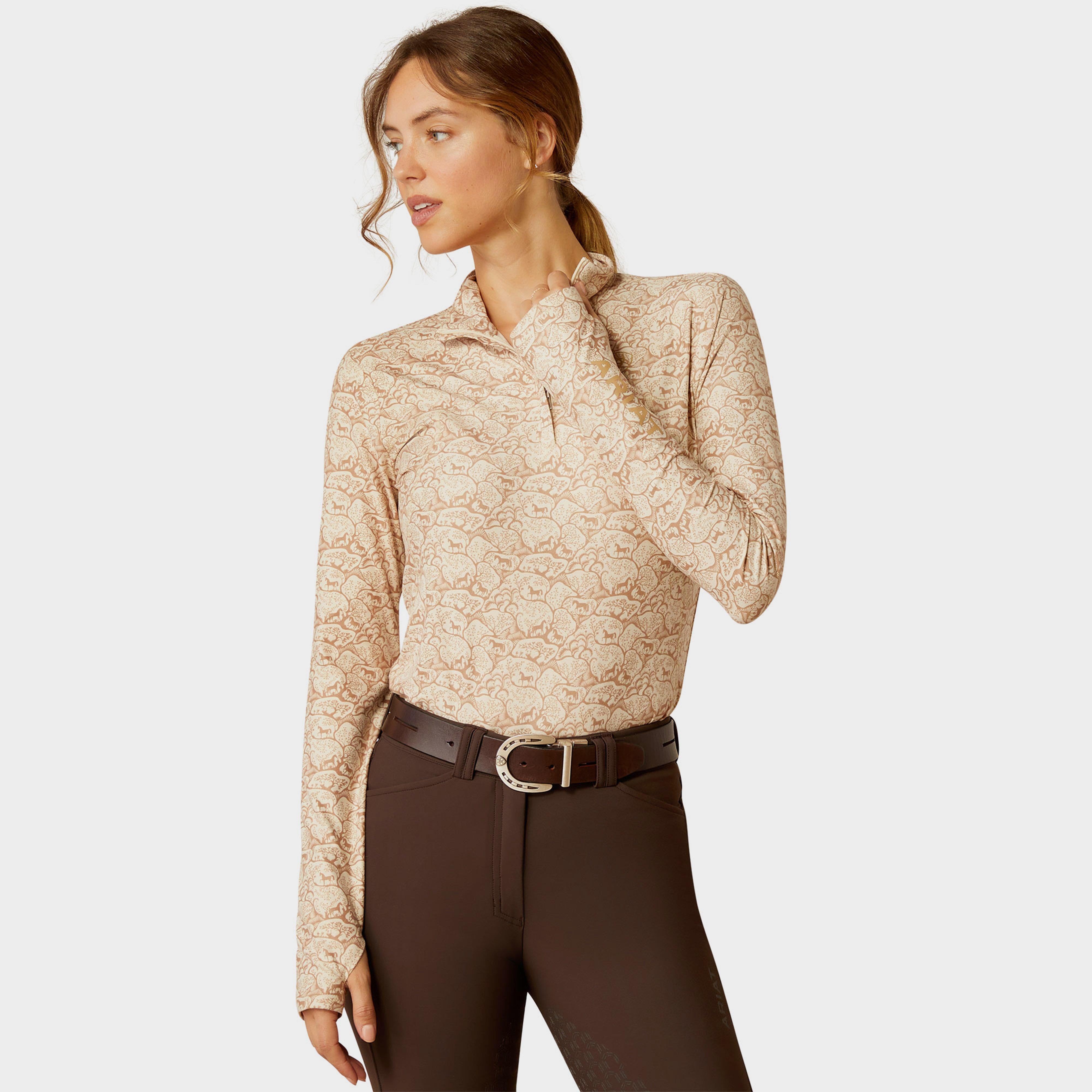 Womens Lowell 3.0 1/4 Zip Base Layer Land Of Horses