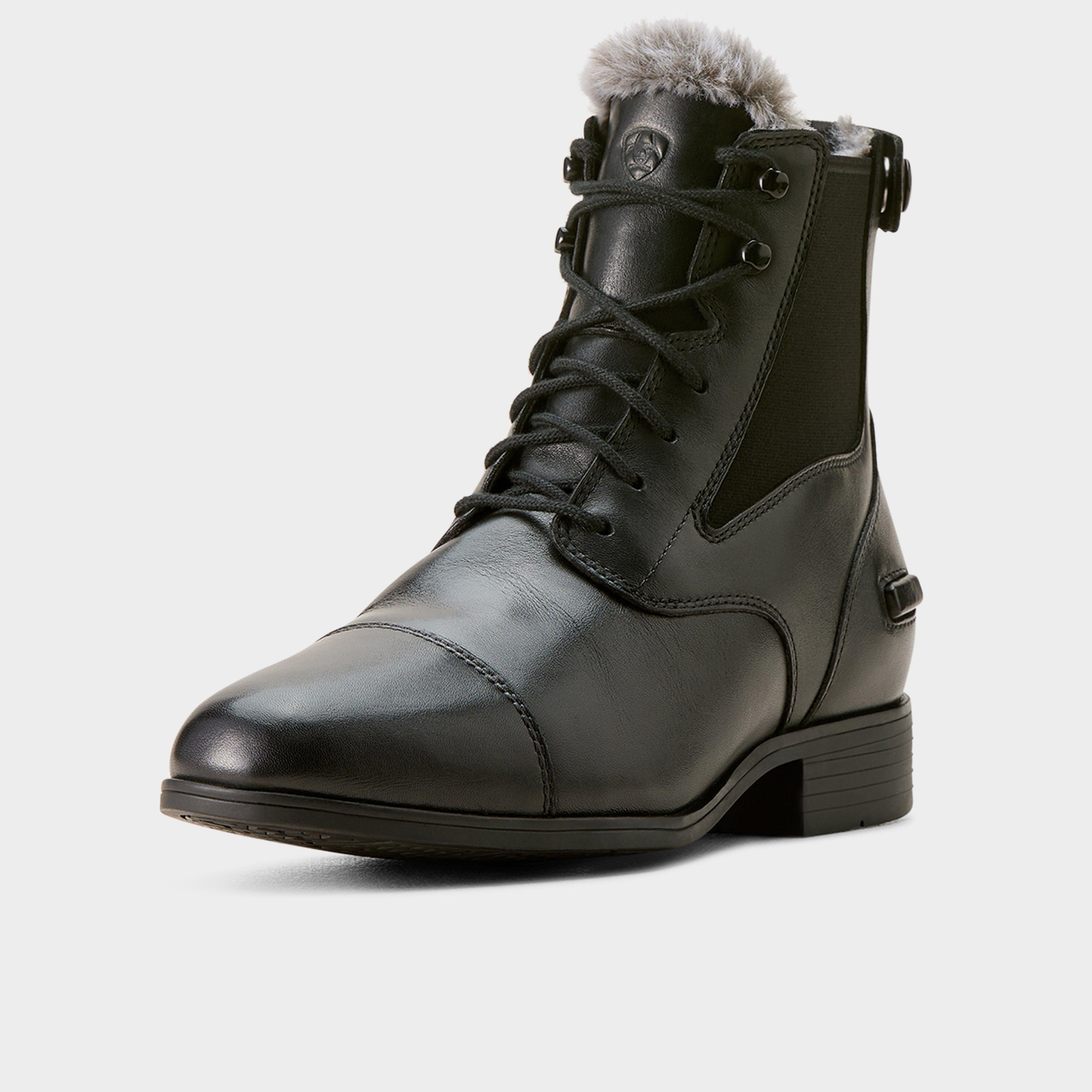 Womens Kendall Back Zip Sherpa Paddock Boots Black