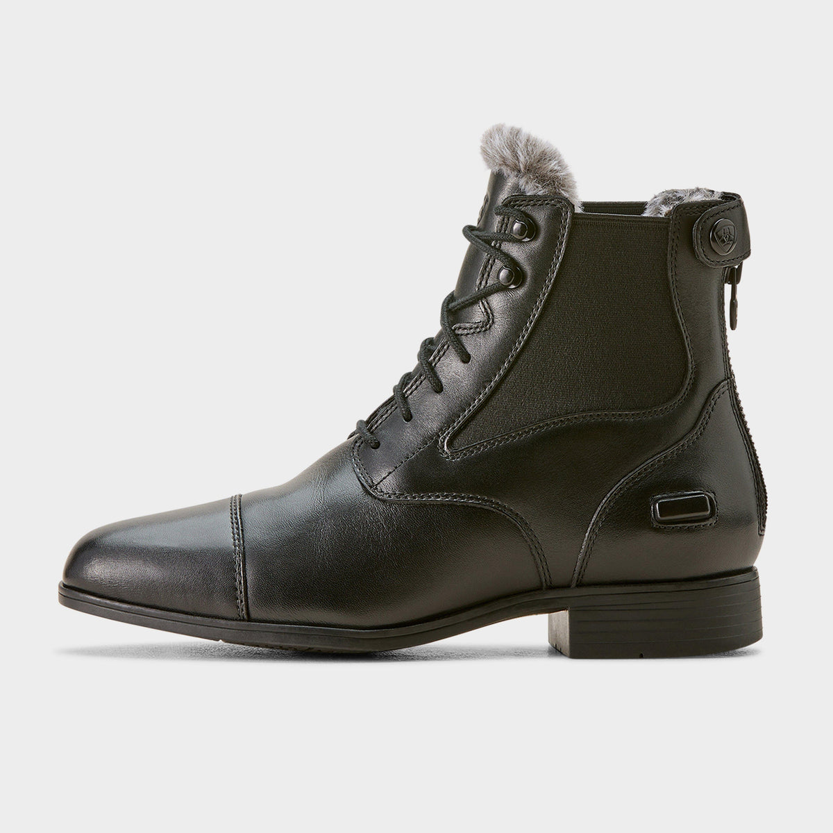 Womens Kendall Back Zip Sherpa Paddock Boots Black