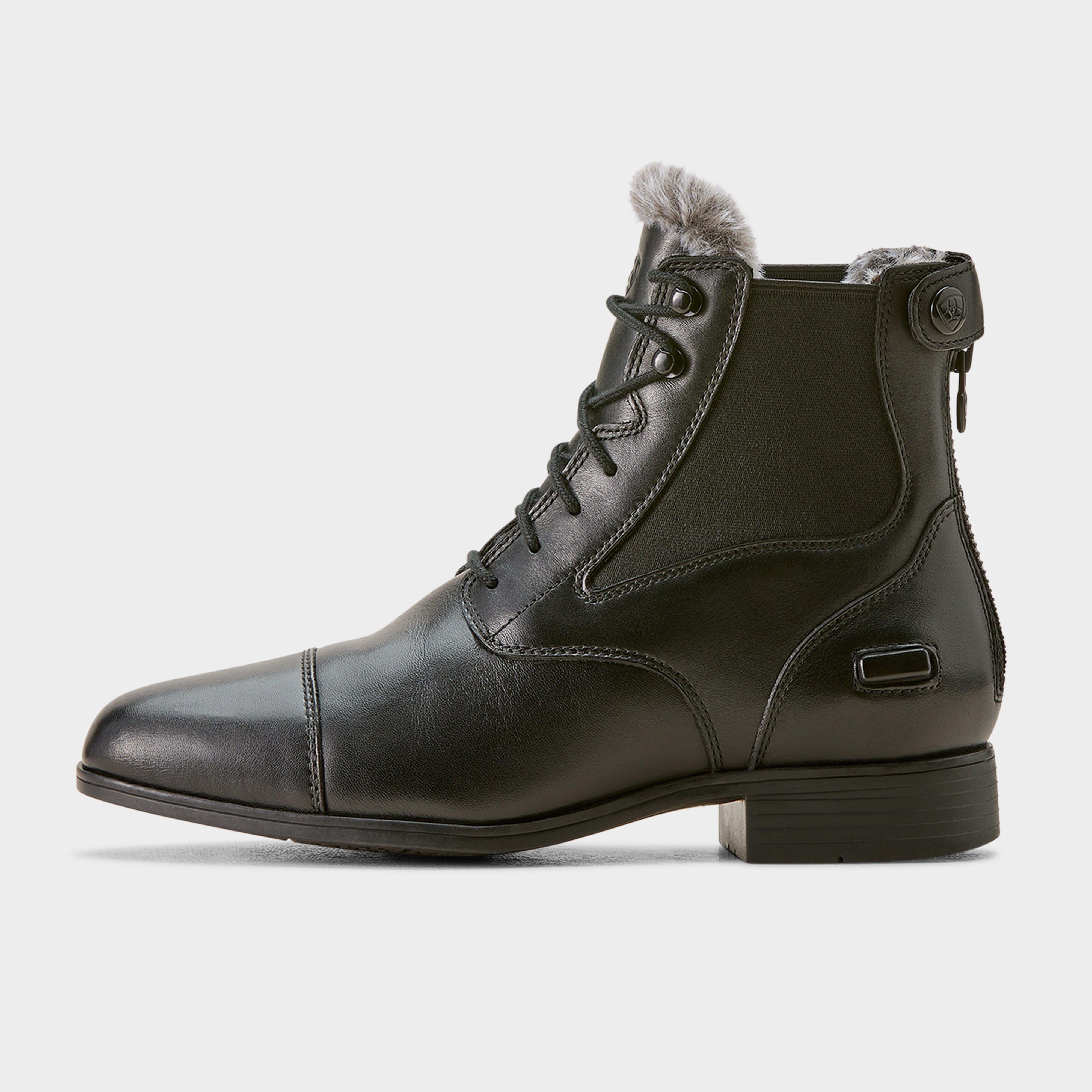 Womens Kendall Back Zip Sherpa Paddock Boots Black