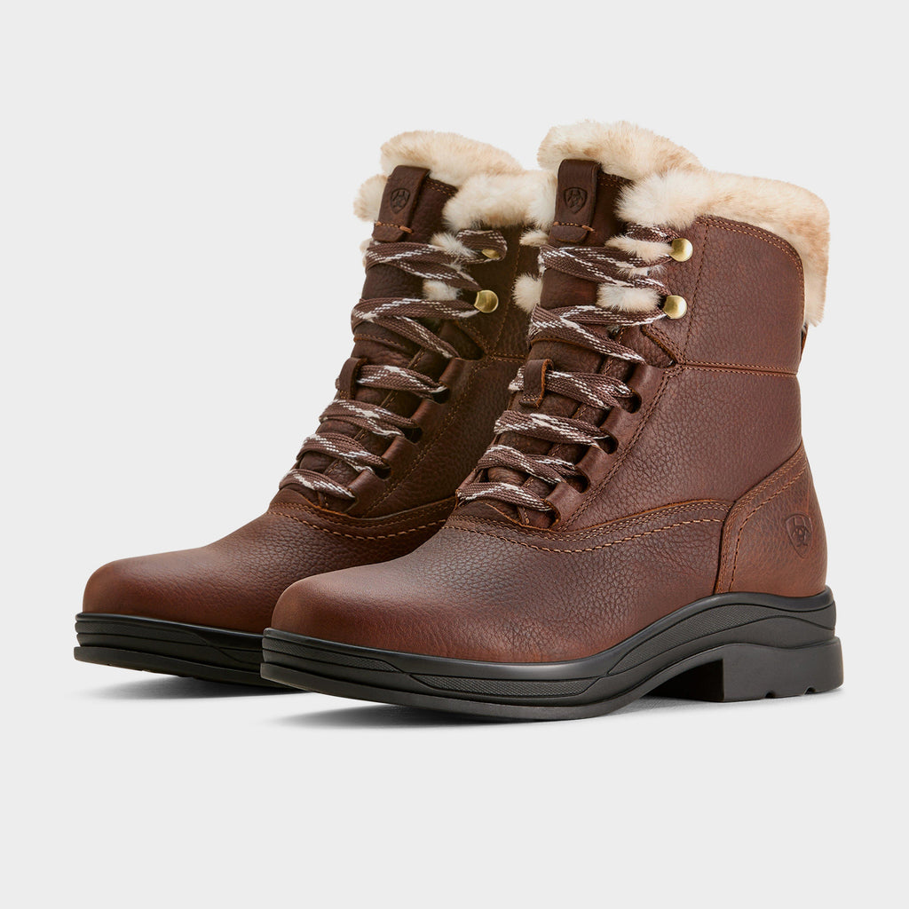 Womens Harper Sherpa Waterproof Boots Dark Brown