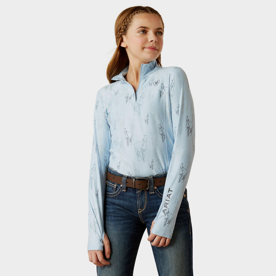 Kids Lowell 3.0 1/4 Zip Base Layer Sketch Horse