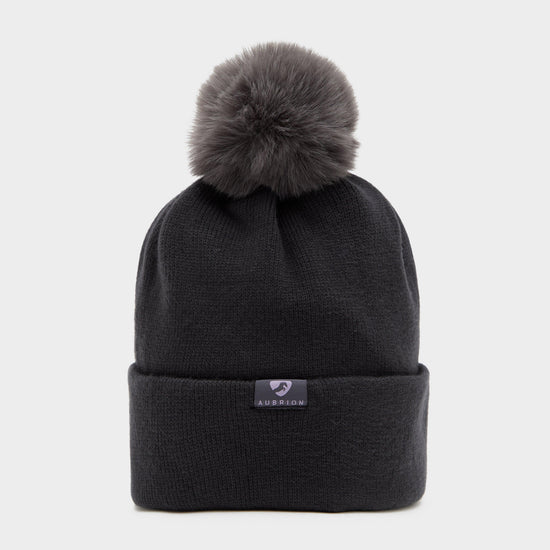 Womens Fleece Lined Hat Charcoal