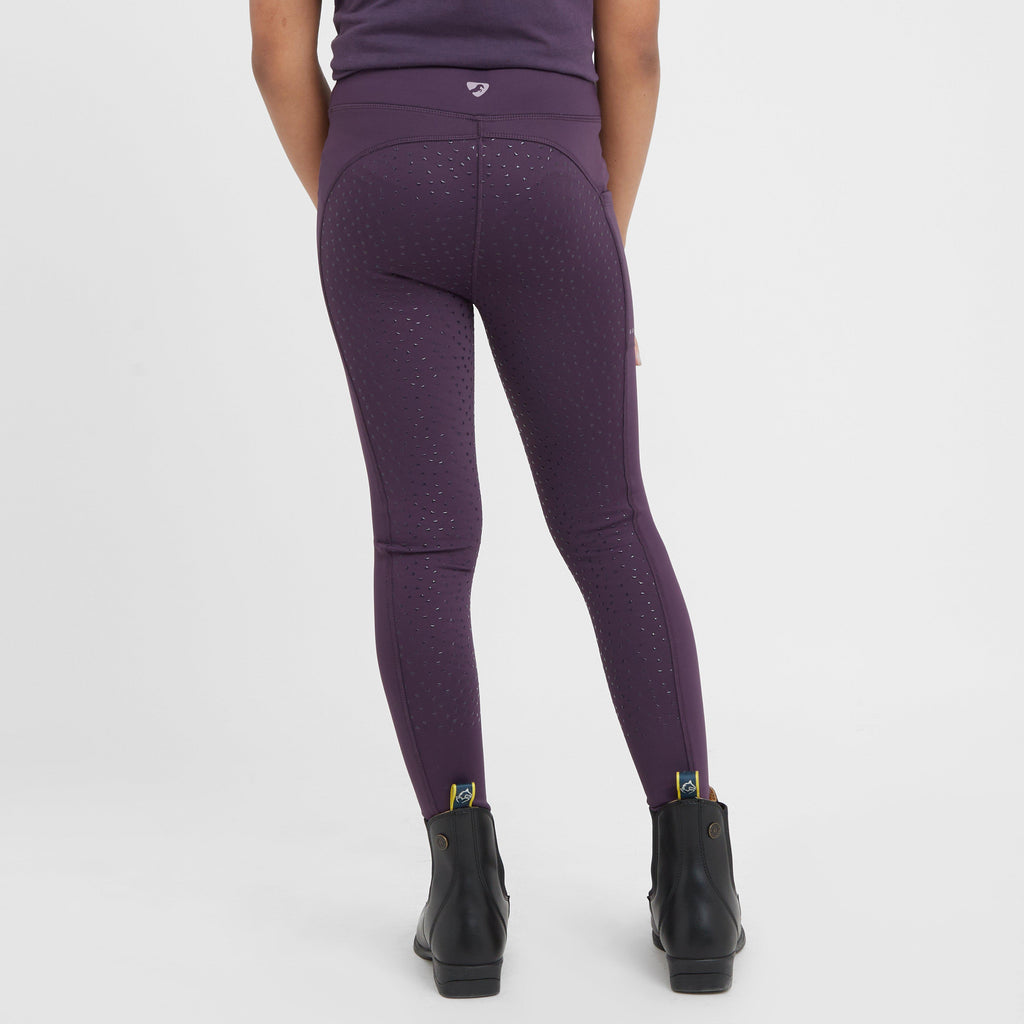 Young Rider Shield Winter Riding Tights Purple