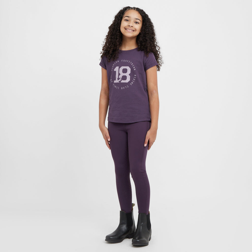 Young Rider Shield Winter Riding Tights Purple