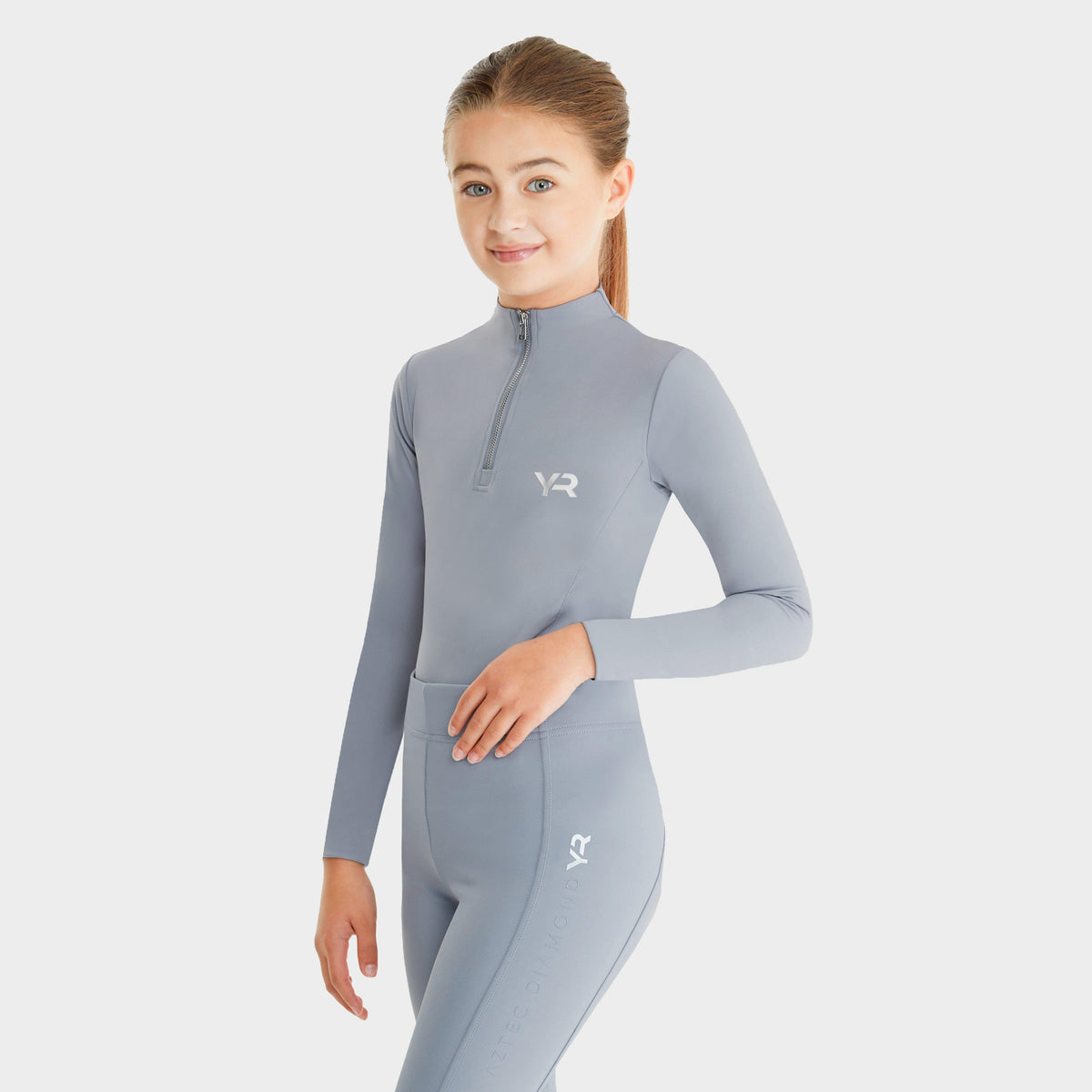 Young Rider Long Sleeve Base Layer Ash Blue