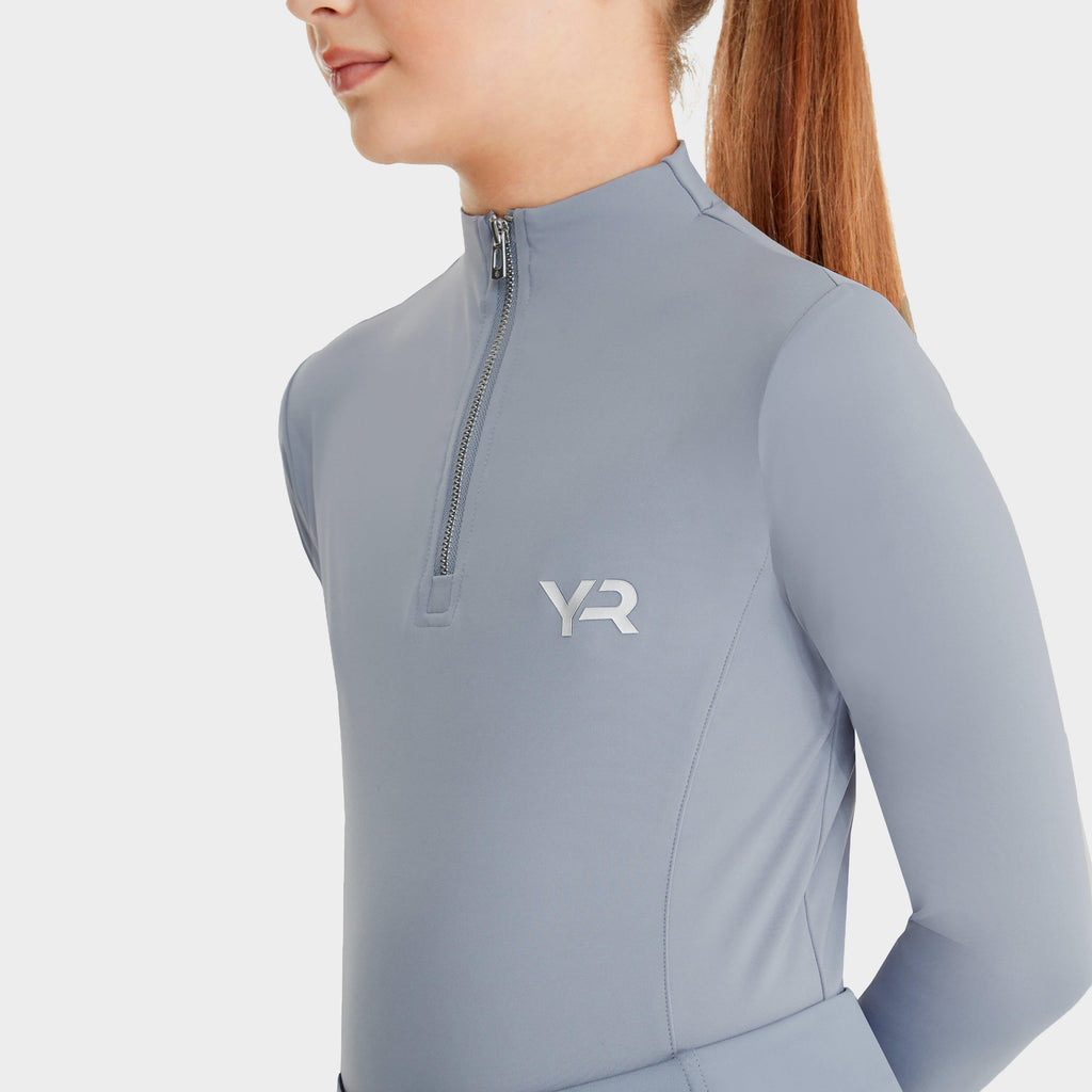 Young Rider Long Sleeve Base Layer Ash Blue