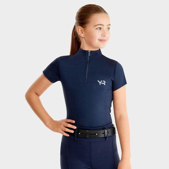Young Rider Short Sleeve Base Layer Navy
