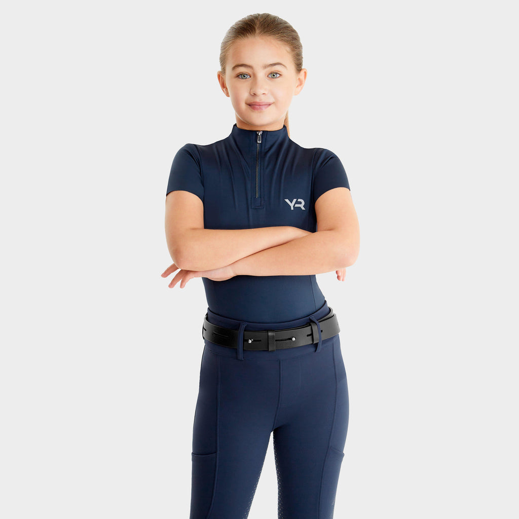 Young Rider Short Sleeve Base Layer Navy