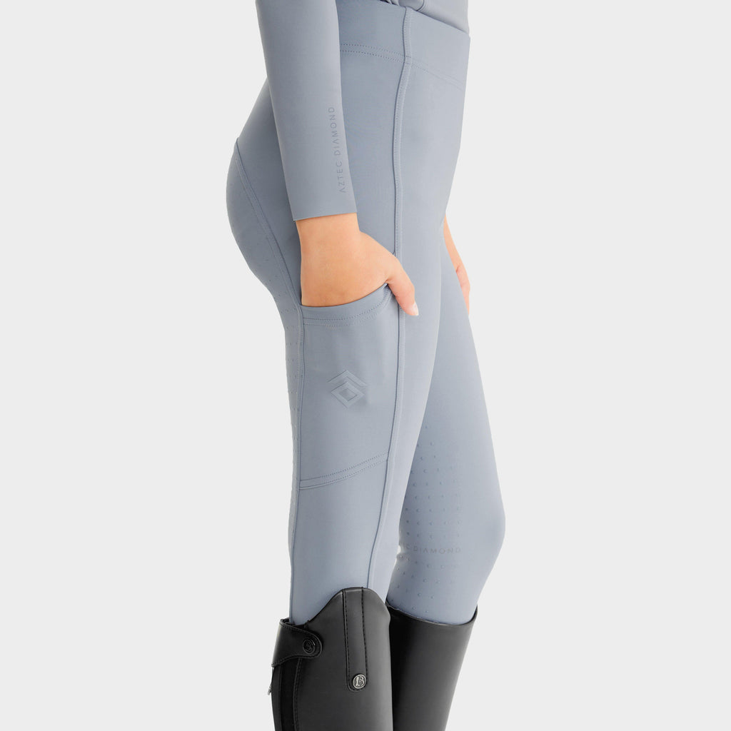 Young Rider Full Seat Leggings Ash Blue