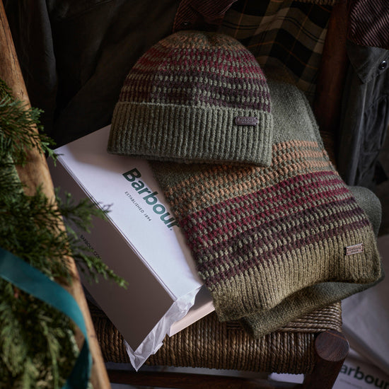 Branton Beanie & Scarf Gift Set Army Green