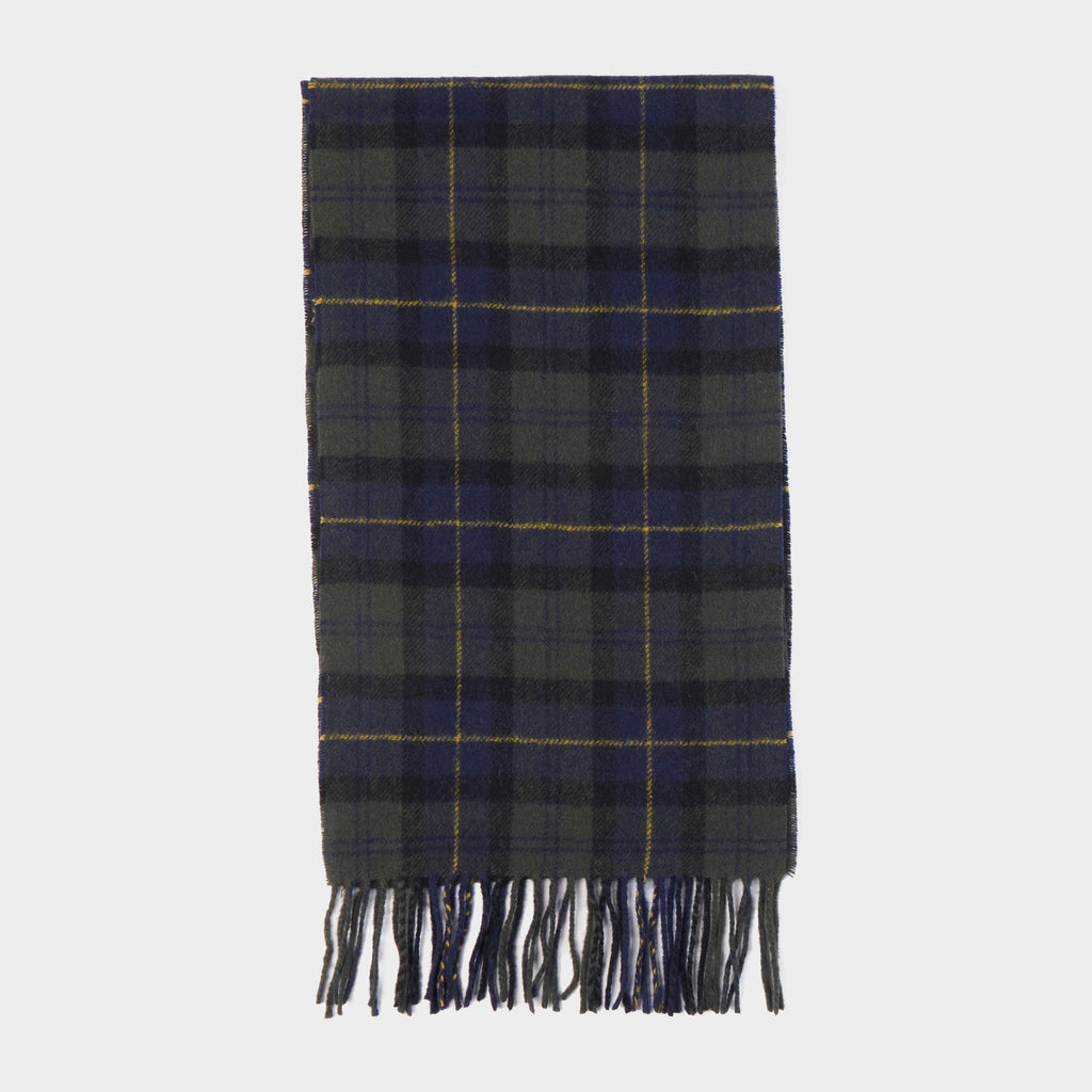 Tartan Lambswool Scarf Olive Night
