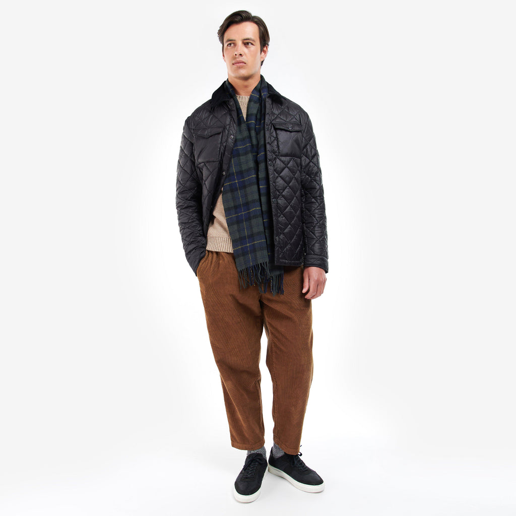 Tartan Lambswool Scarf Olive Night