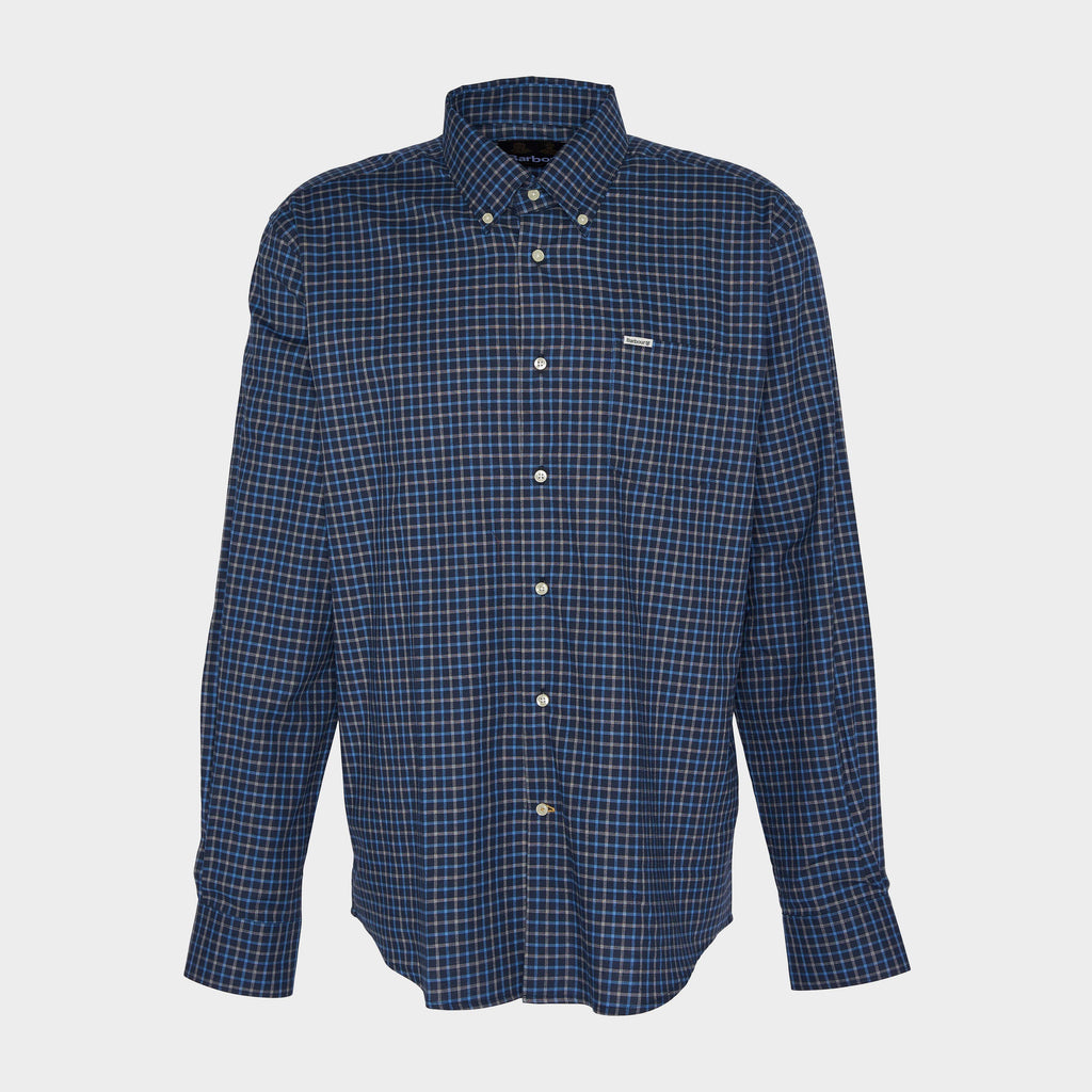 Mens Preston Regular Tattersall Shirt Dark Navy