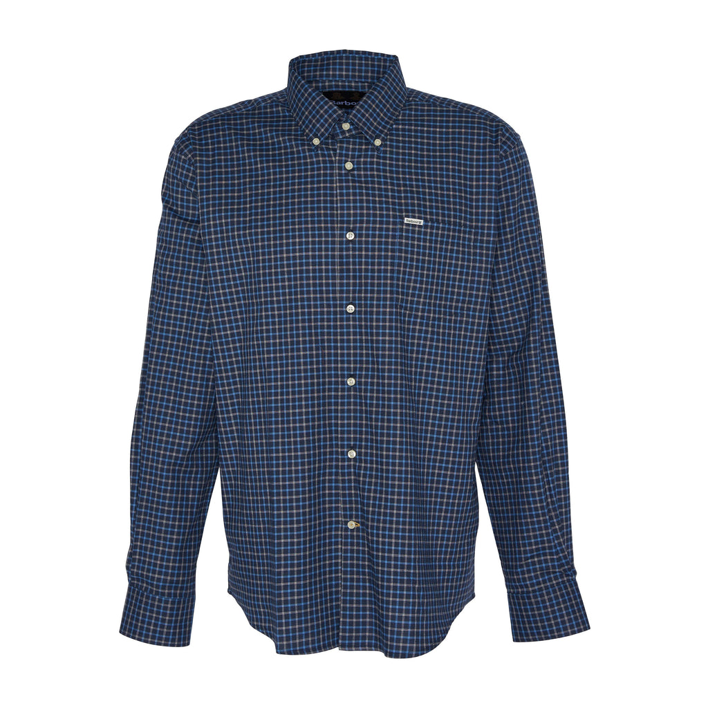 Mens Preston Regular Tattersall Shirt Dark Navy