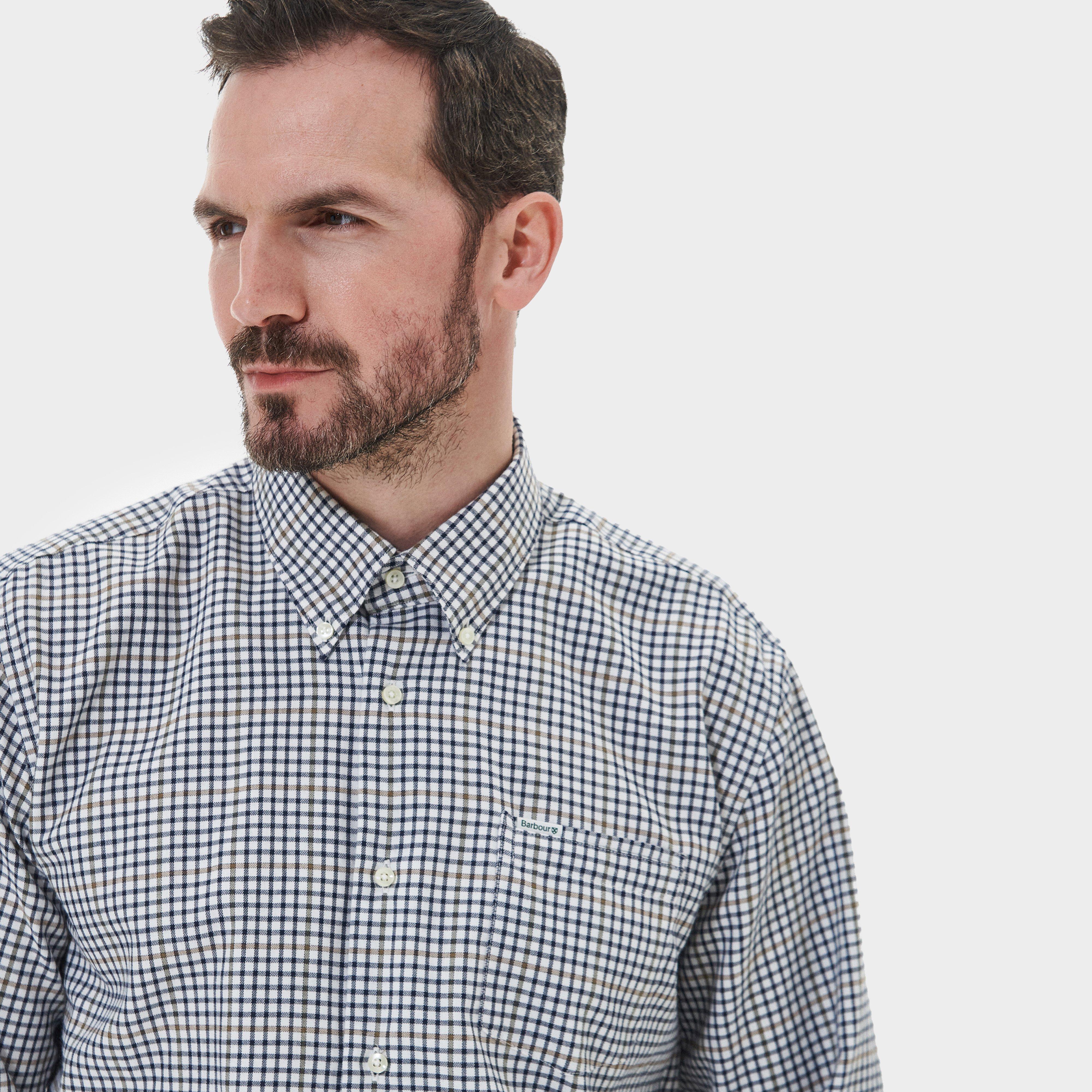 Mens Henderson Regular Thermo Weave Checked Shirt Whisper White