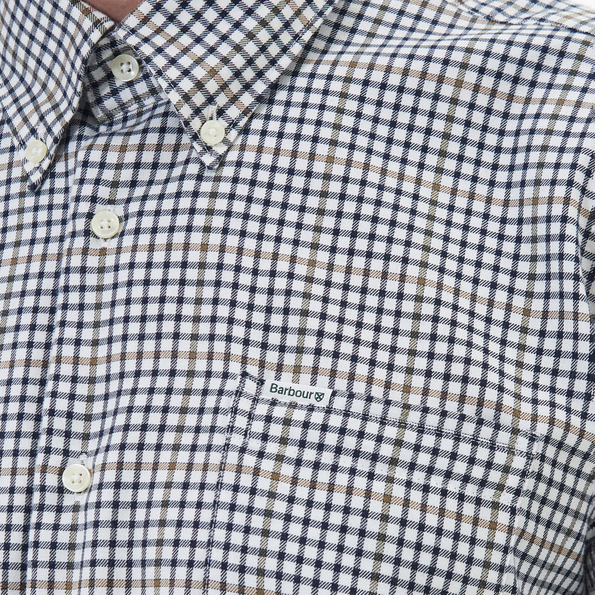 Mens Henderson Regular Thermo Weave Checked Shirt Whisper White